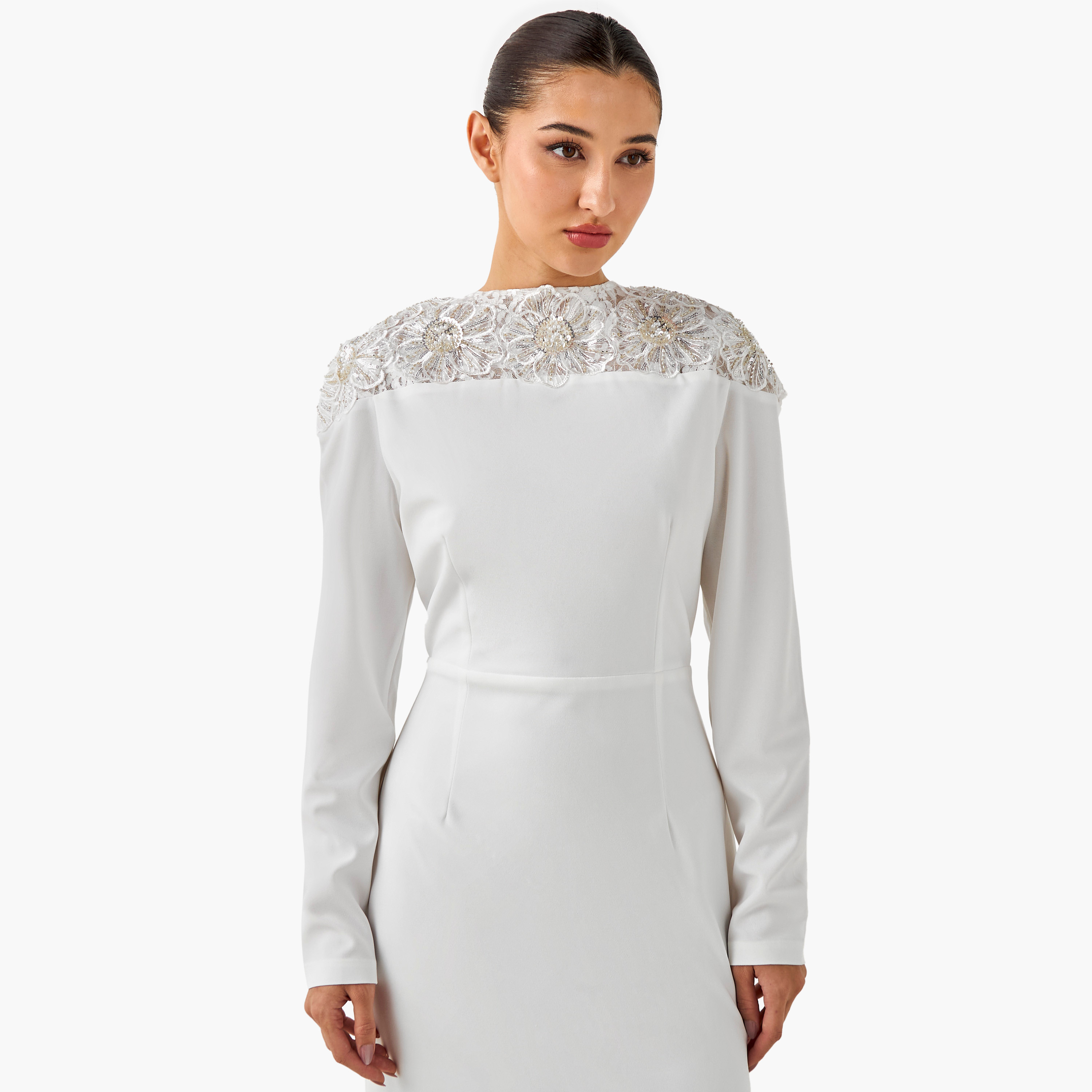 فستان ماكسي بوليستر ضيق بأكمام طويلة من جولدن أبل-women-clothing-dresses-image-10