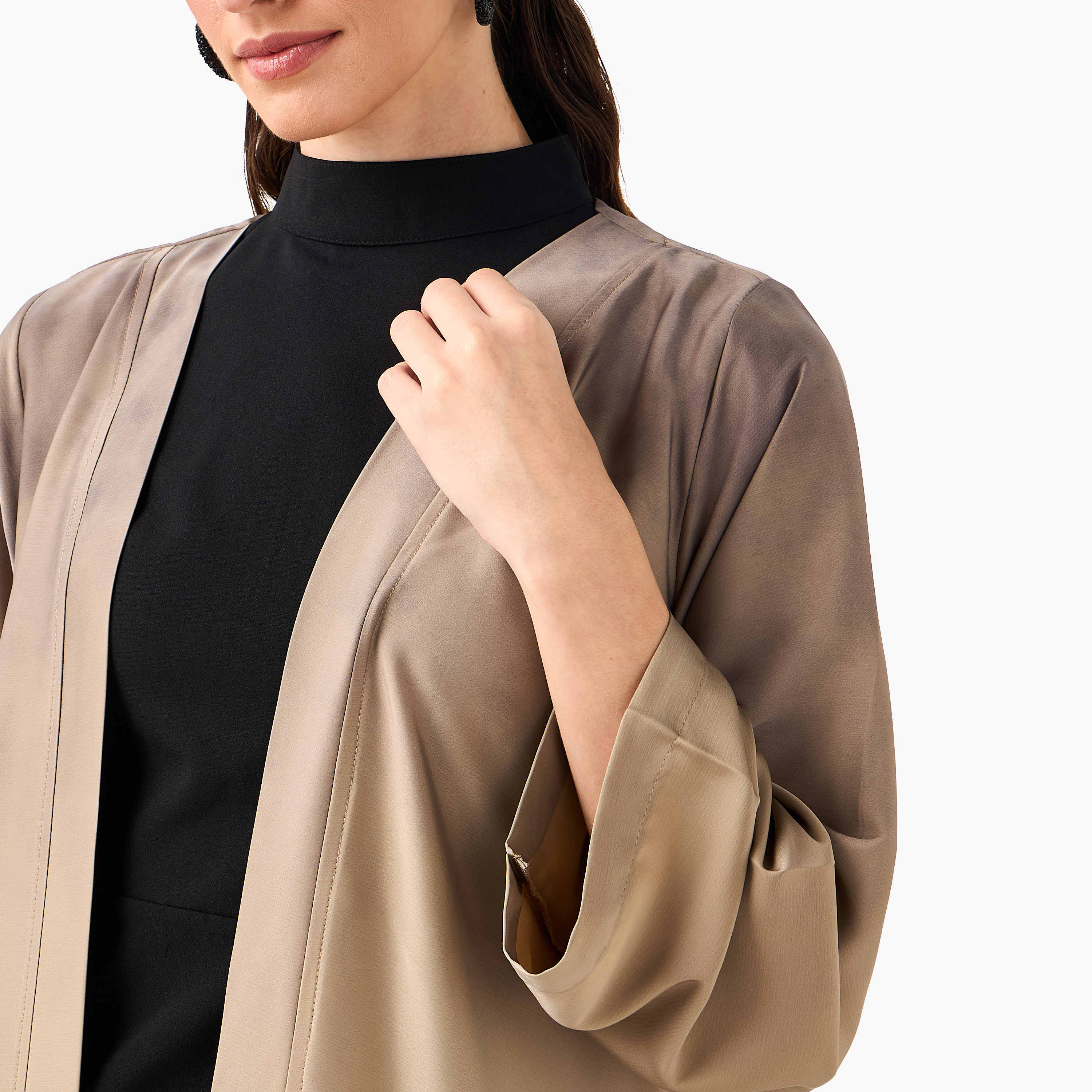 عباية نسائية بتصميم "أومبريه" متدرج الألوان من غولدن أبل-women-arabicclothing-abayas-image-2