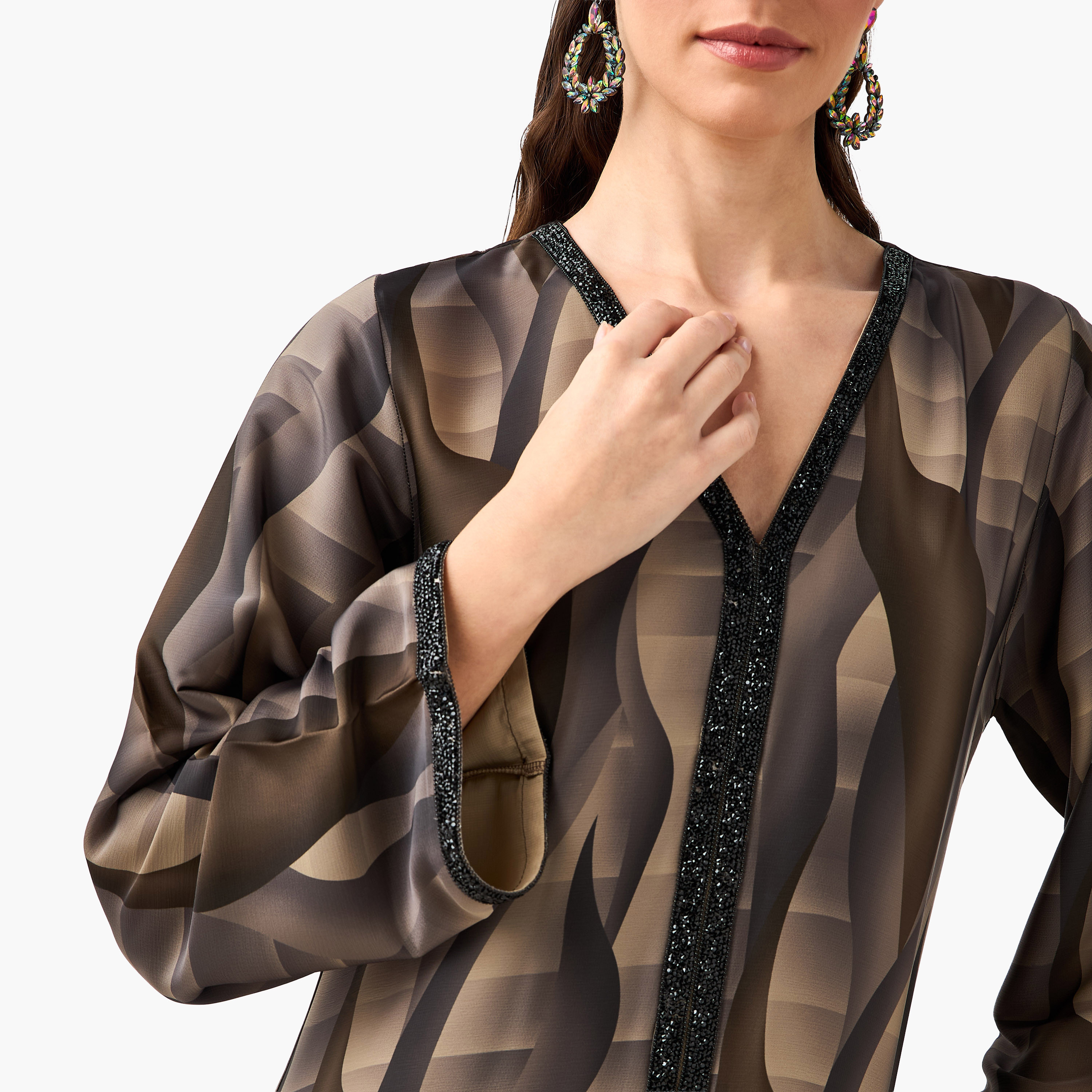 عباية نسائية بطبعة الأمواج من غولدن أبل-women-arabicclothing-abayas-image-2