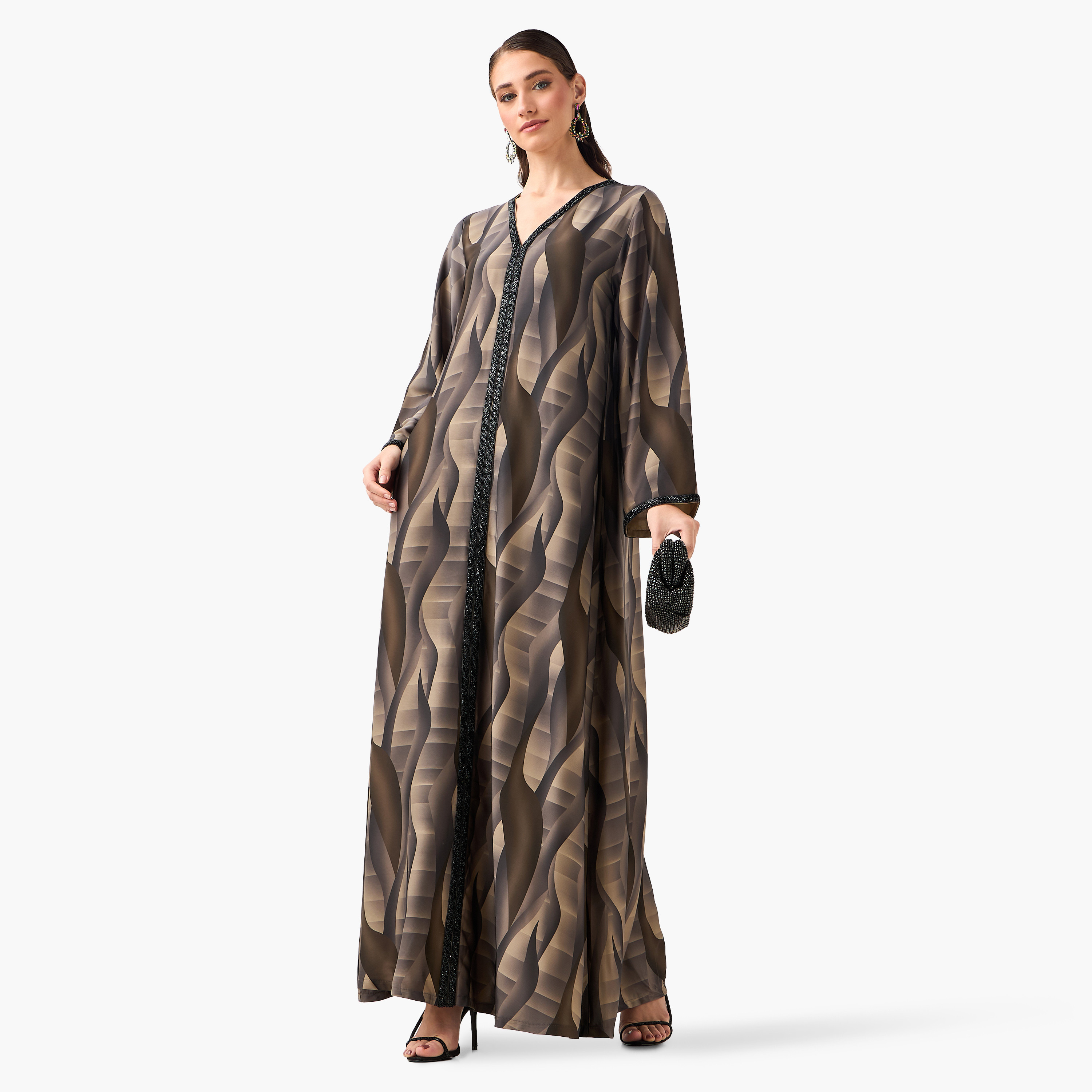 عباية نسائية بطبعة الأمواج من غولدن أبل-women-arabicclothing-abayas-image-3