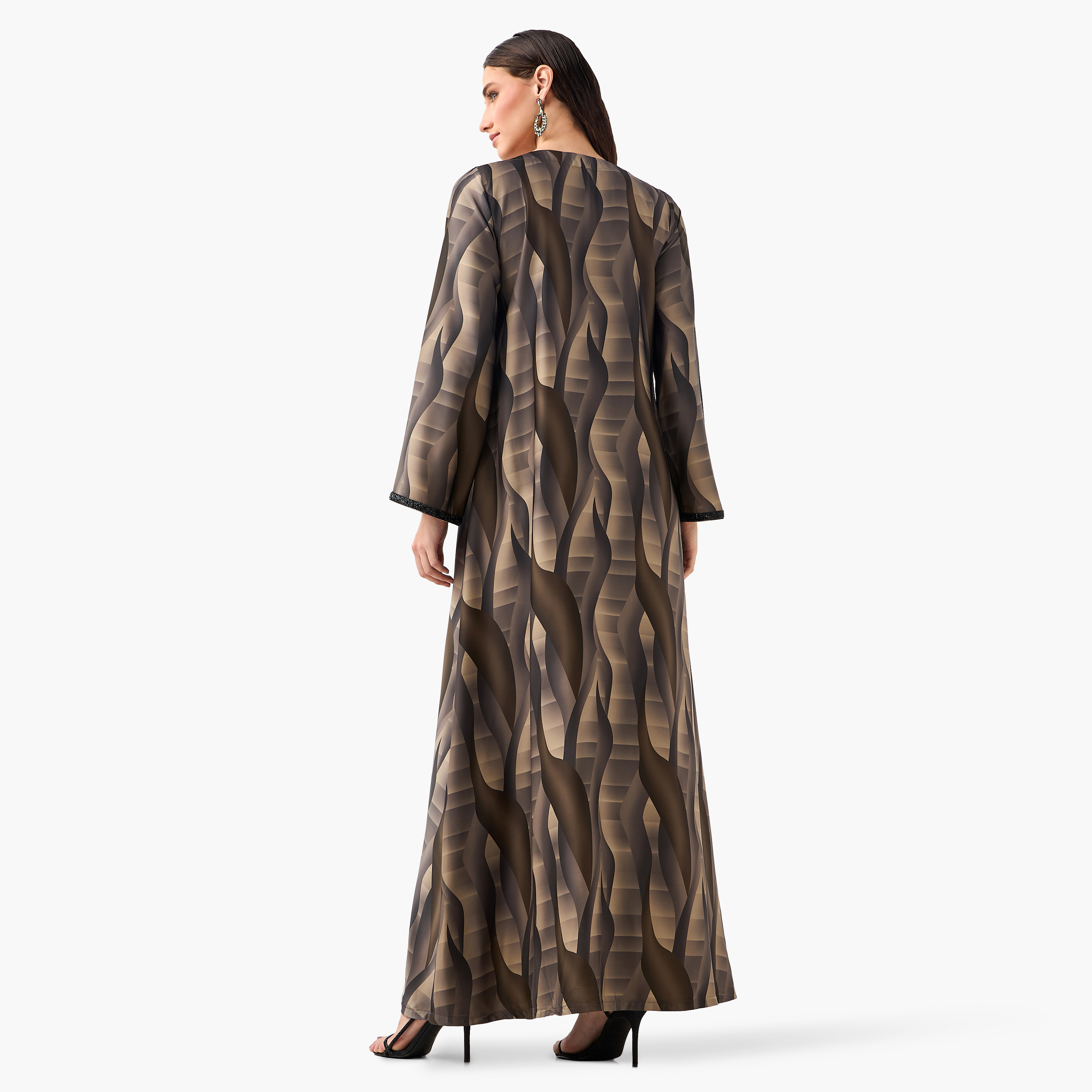 عباية نسائية بطبعة الأمواج من غولدن أبل-women-arabicclothing-abayas-image-4