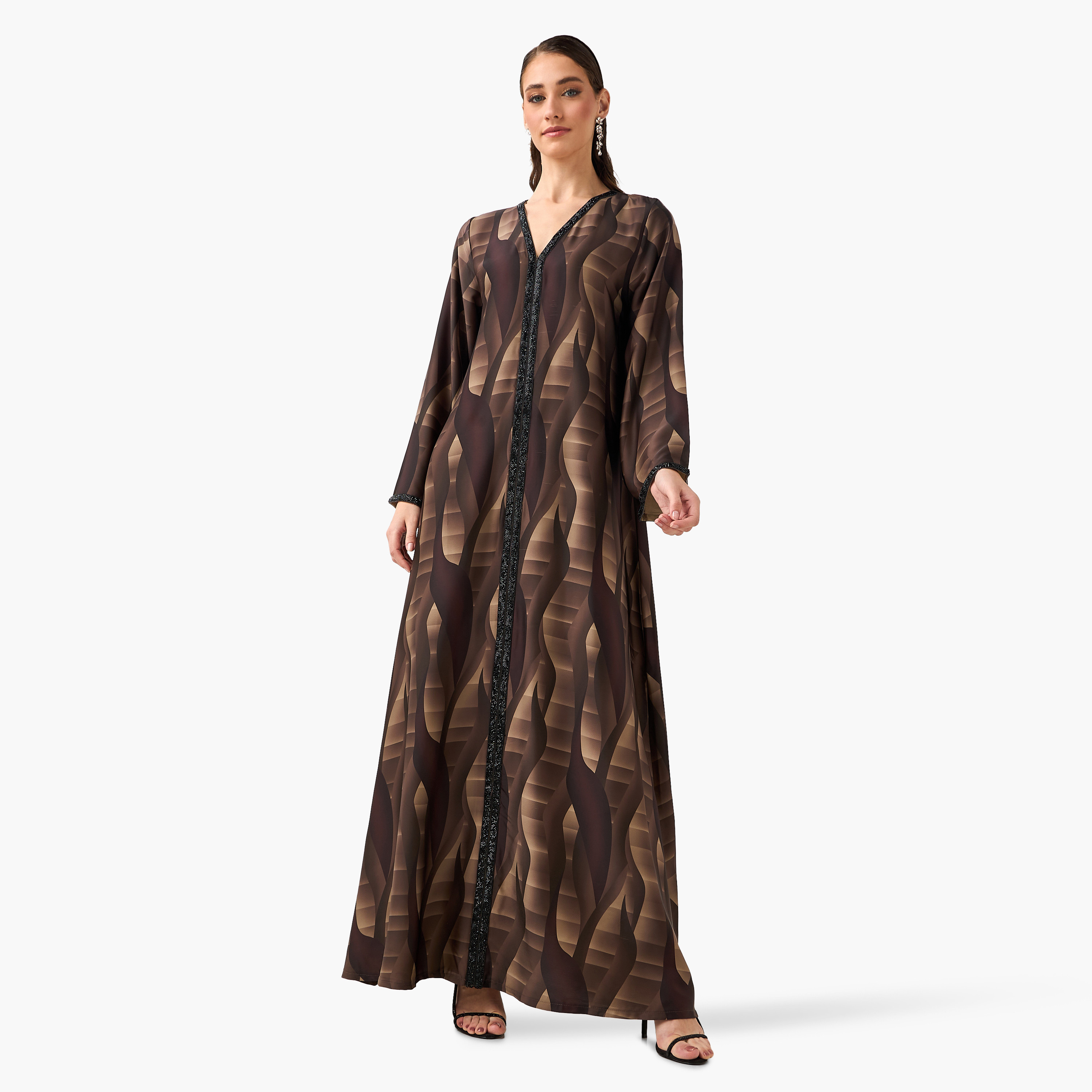عباية نسائية بطبعة الأمواج من غولدن أبل-women-arabicclothing-abayas-image-6