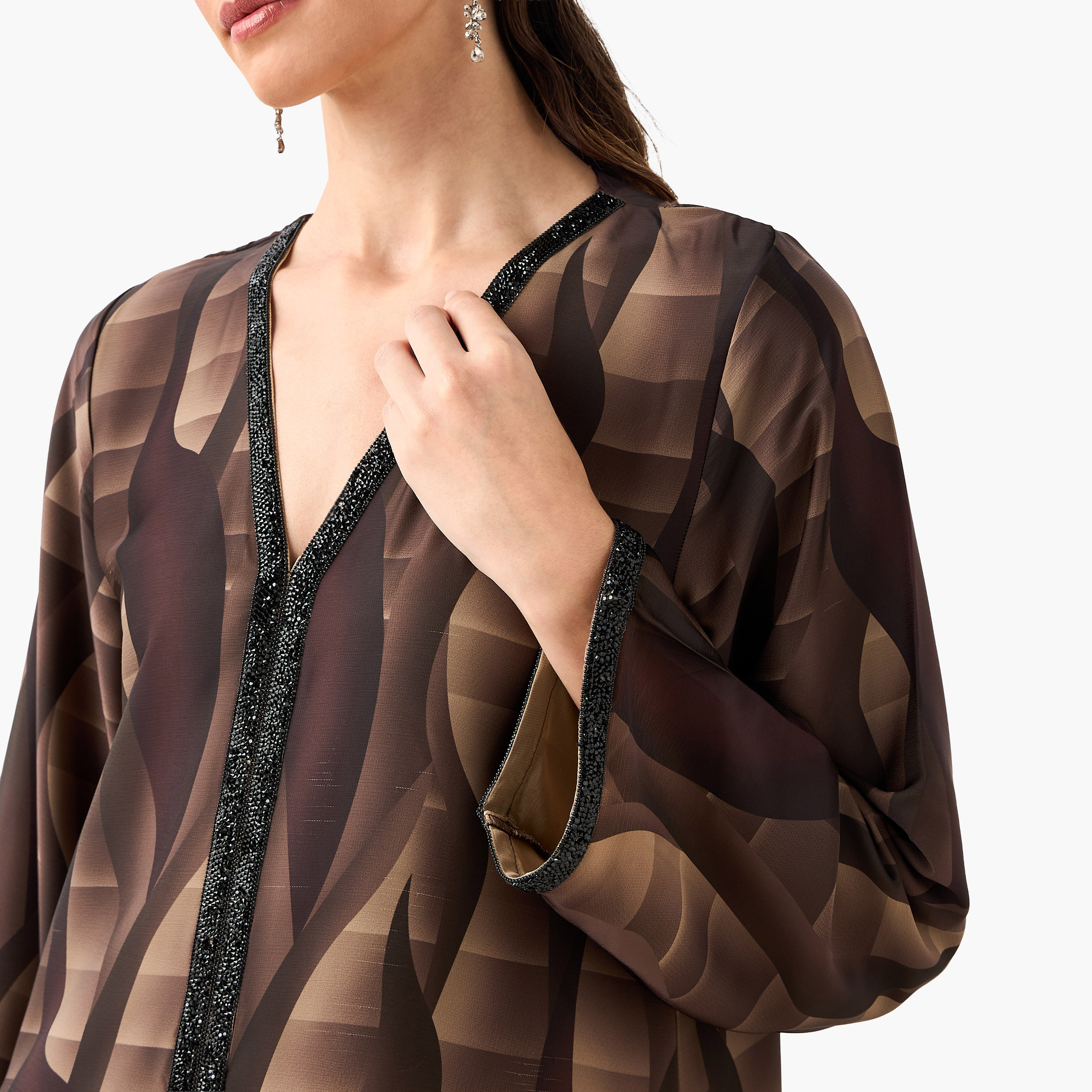 عباية نسائية بطبعة الأمواج من غولدن أبل-women-arabicclothing-abayas-image-7
