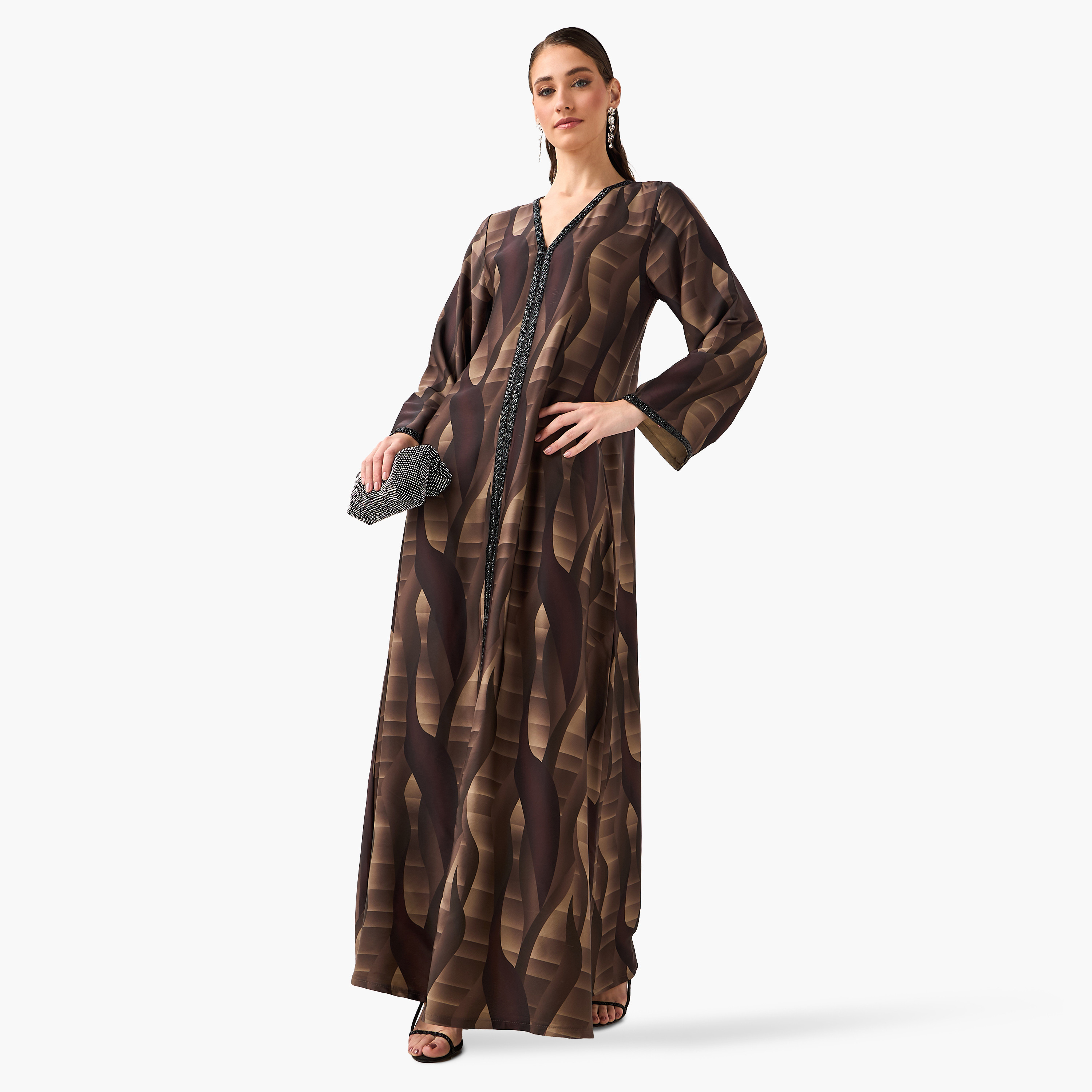عباية نسائية بطبعة الأمواج من غولدن أبل-women-arabicclothing-abayas-image-8