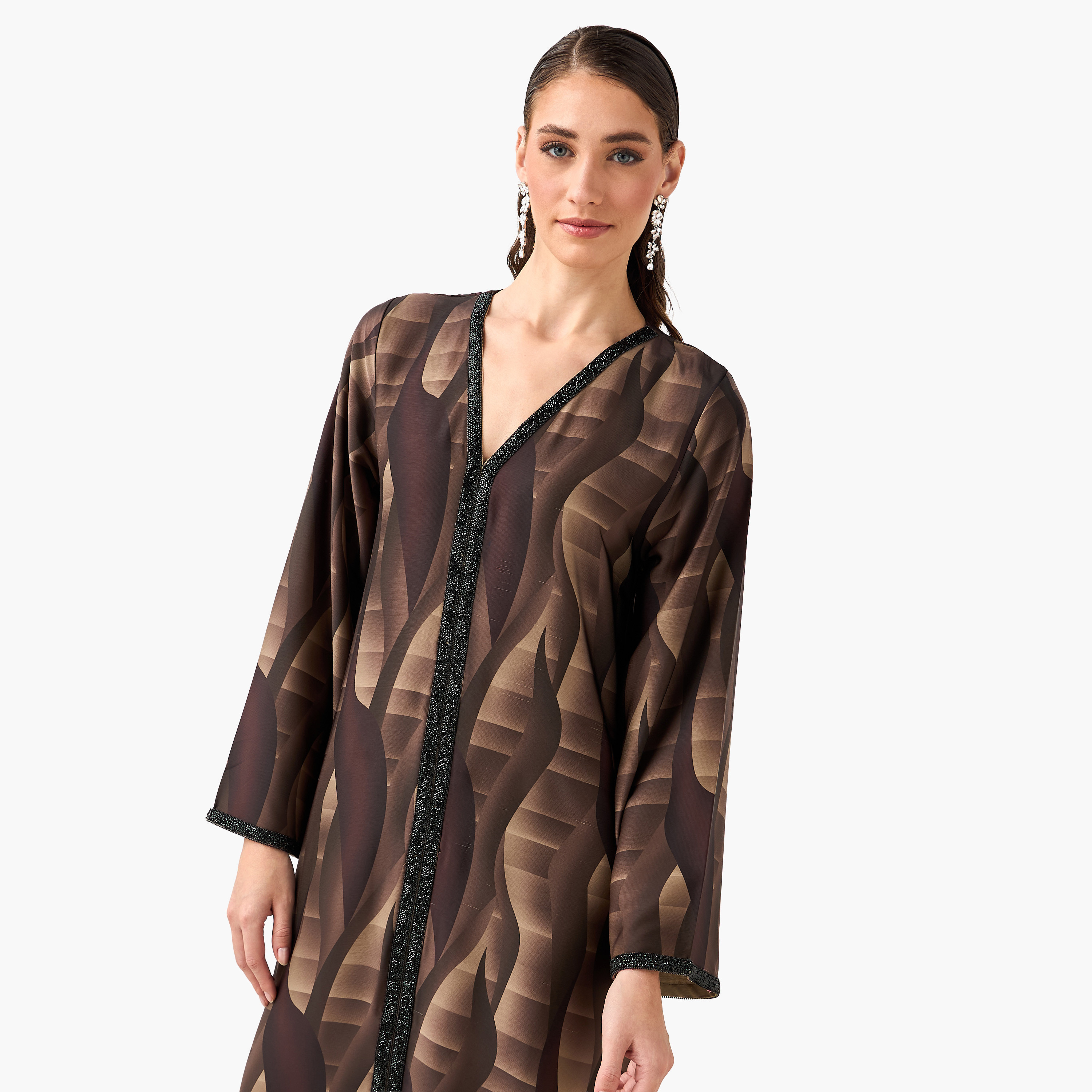 عباية نسائية بطبعة الأمواج من غولدن أبل-women-arabicclothing-abayas-image-10