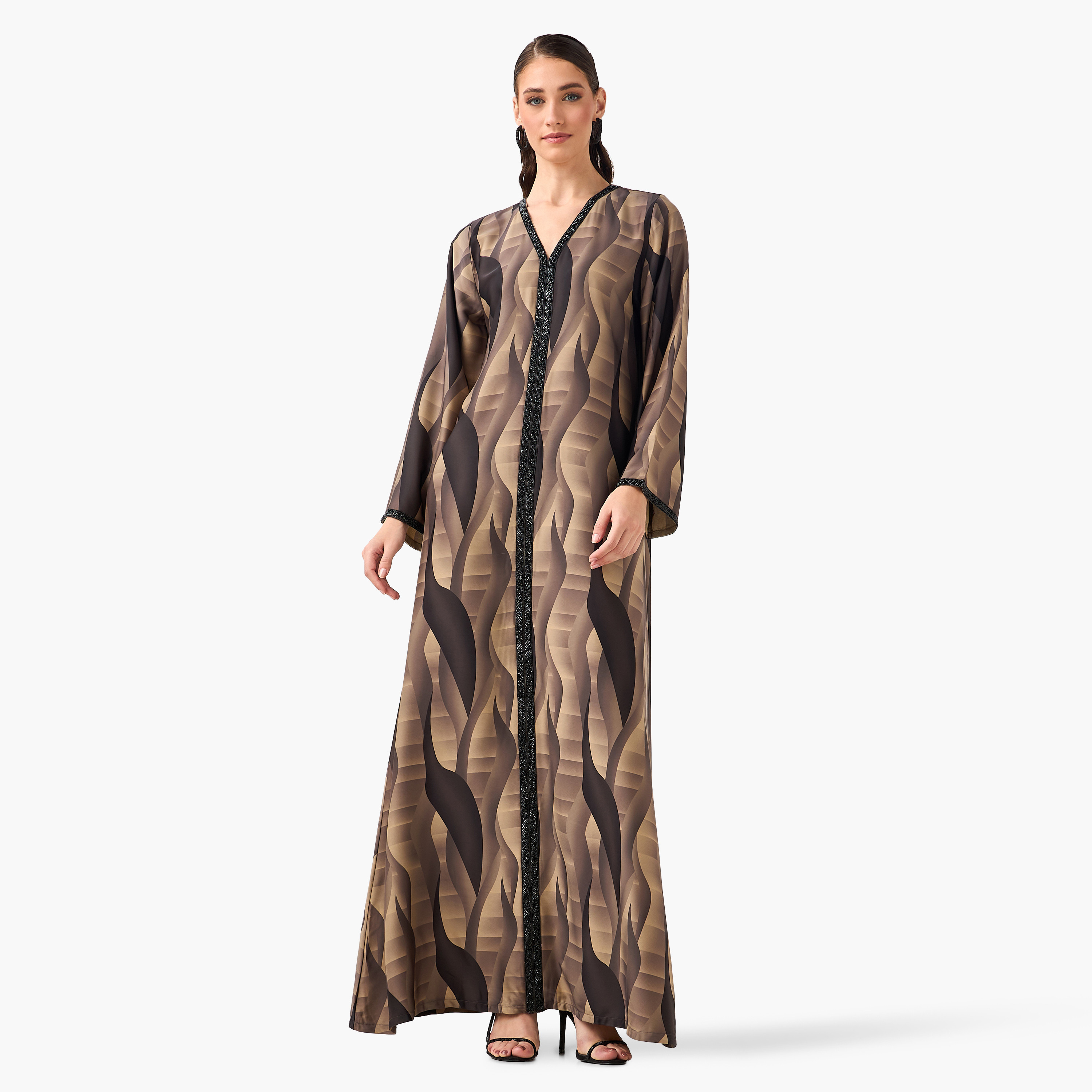 عباية نسائية بطبعة الأمواج من غولدن أبل-women-arabicclothing-abayas-image-11