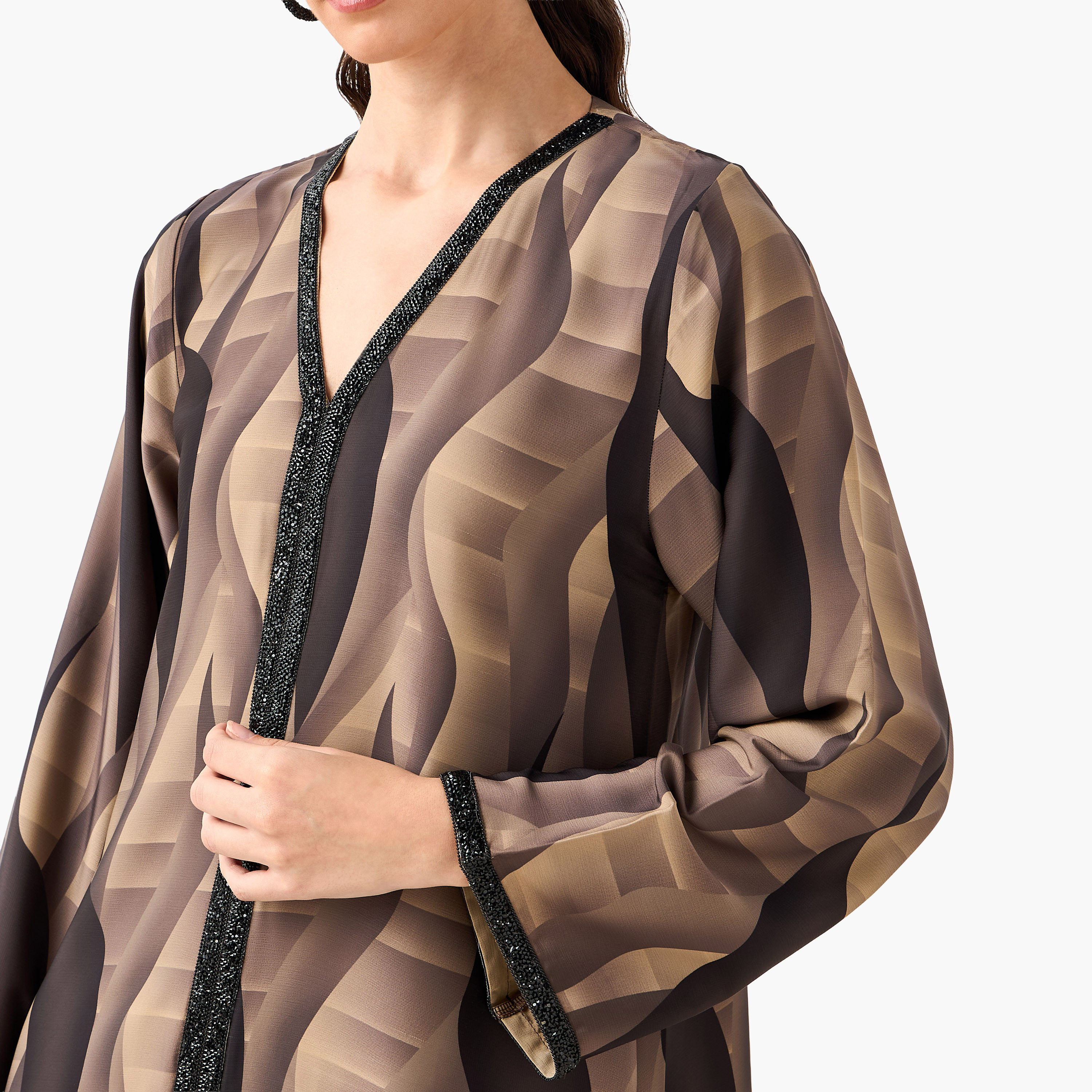 عباية نسائية بطبعة الأمواج من غولدن أبل-women-arabicclothing-abayas-image-12