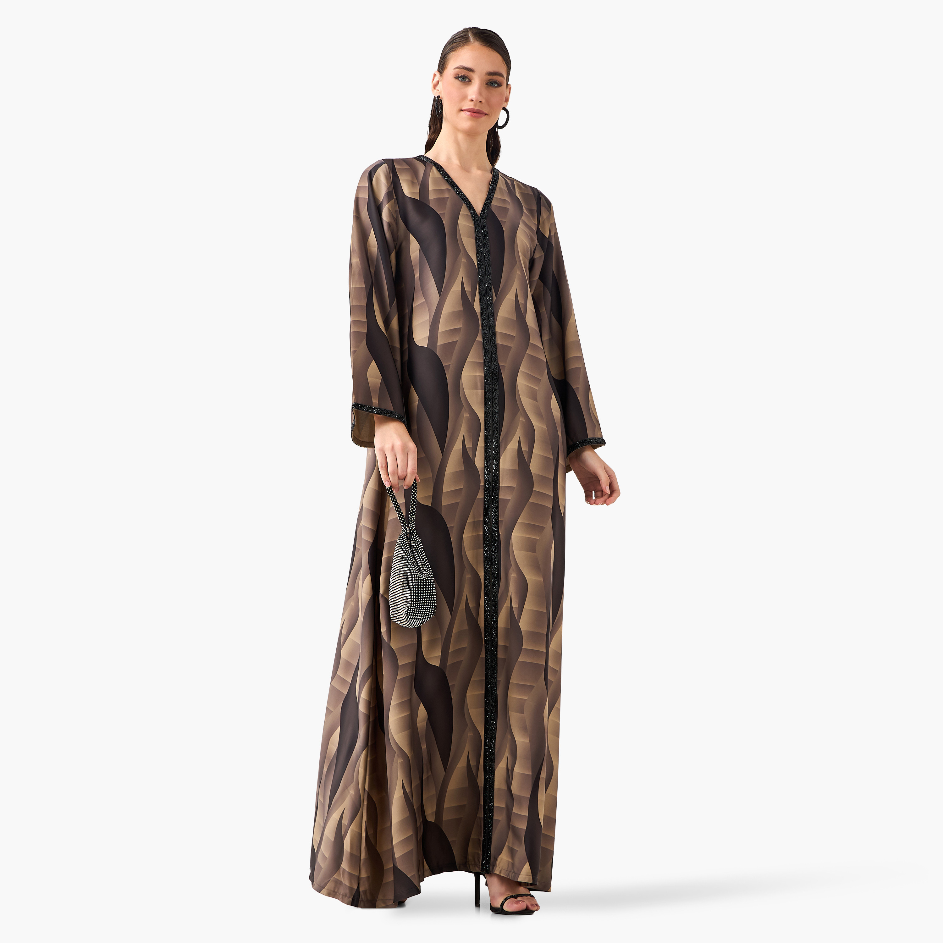 عباية نسائية بطبعة الأمواج من غولدن أبل-women-arabicclothing-abayas-image-13