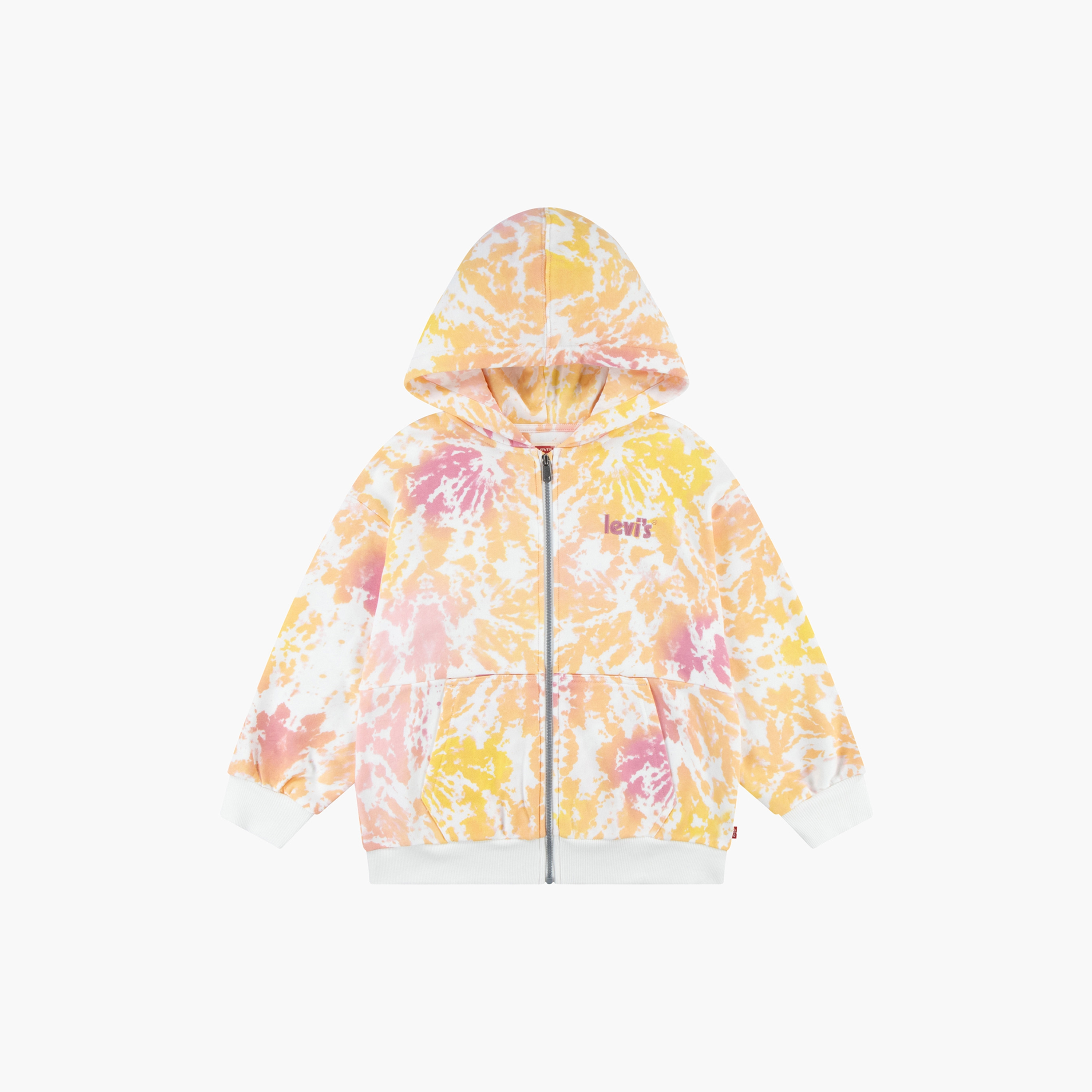 Levi’s All-Over Print Hoodie with Kangaroo Pocket and Zip Closure-girls-clothing-sweatshirts-image-1