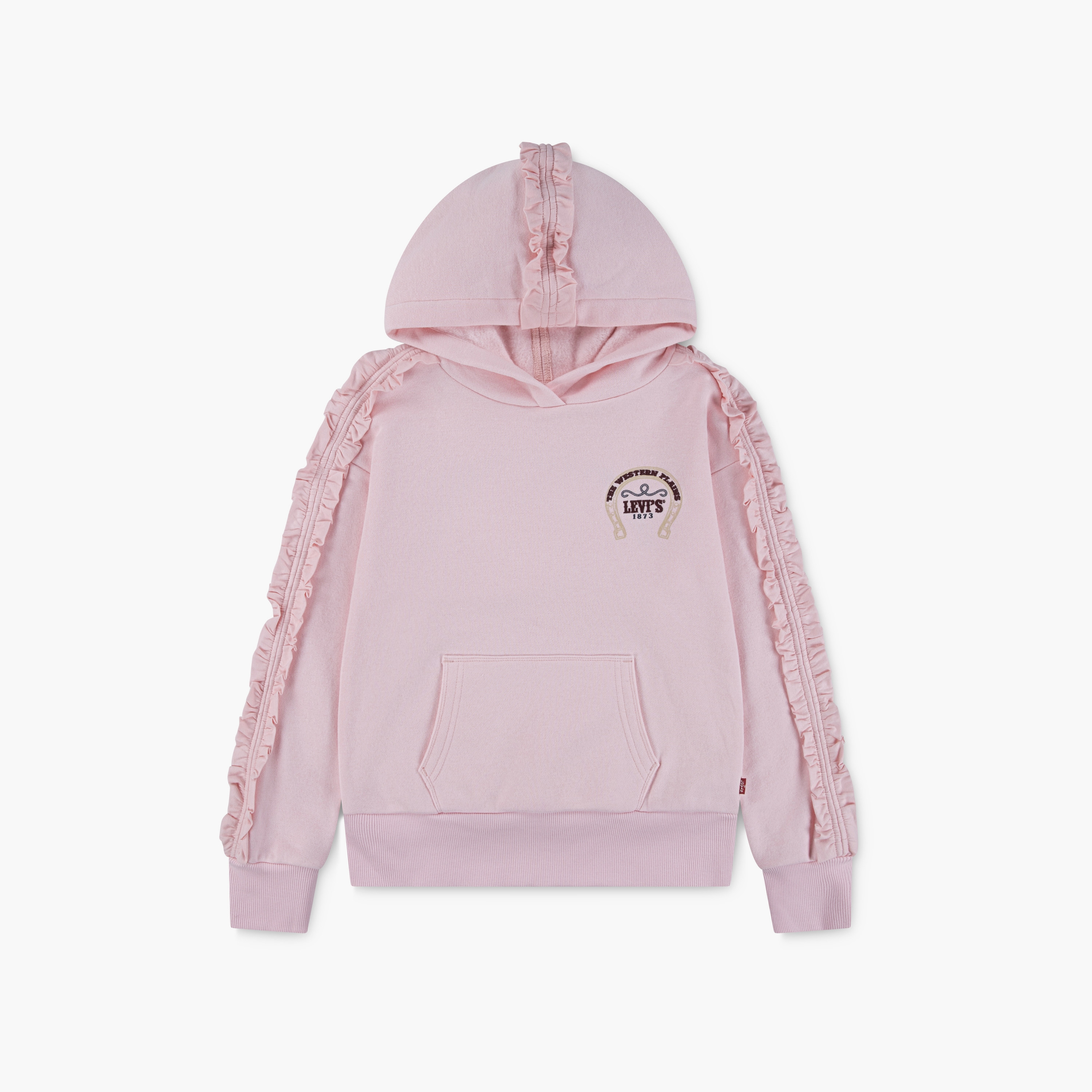 سويت شيرت بقلنسوة بطبعة وتفاصيل كشكش من ليفايس-girls-clothing-sweatshirts-image-1