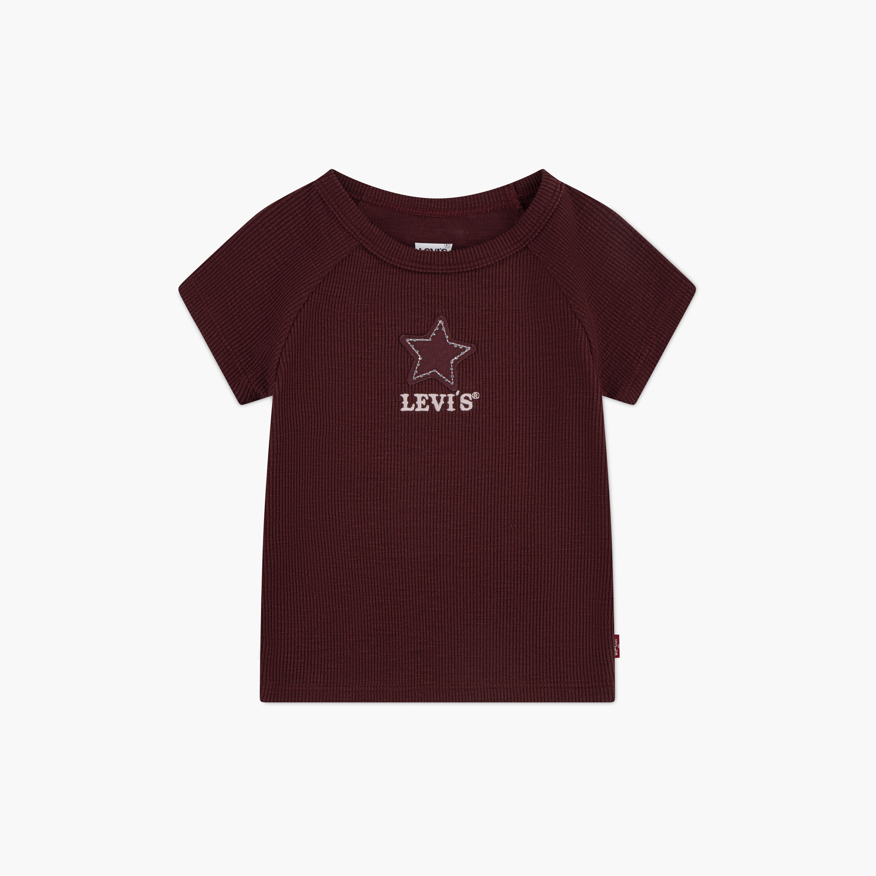 Levi’s Short Sleeves Ribbed Embroidered T-Shirt-girls-clothing-tshirts-image-1