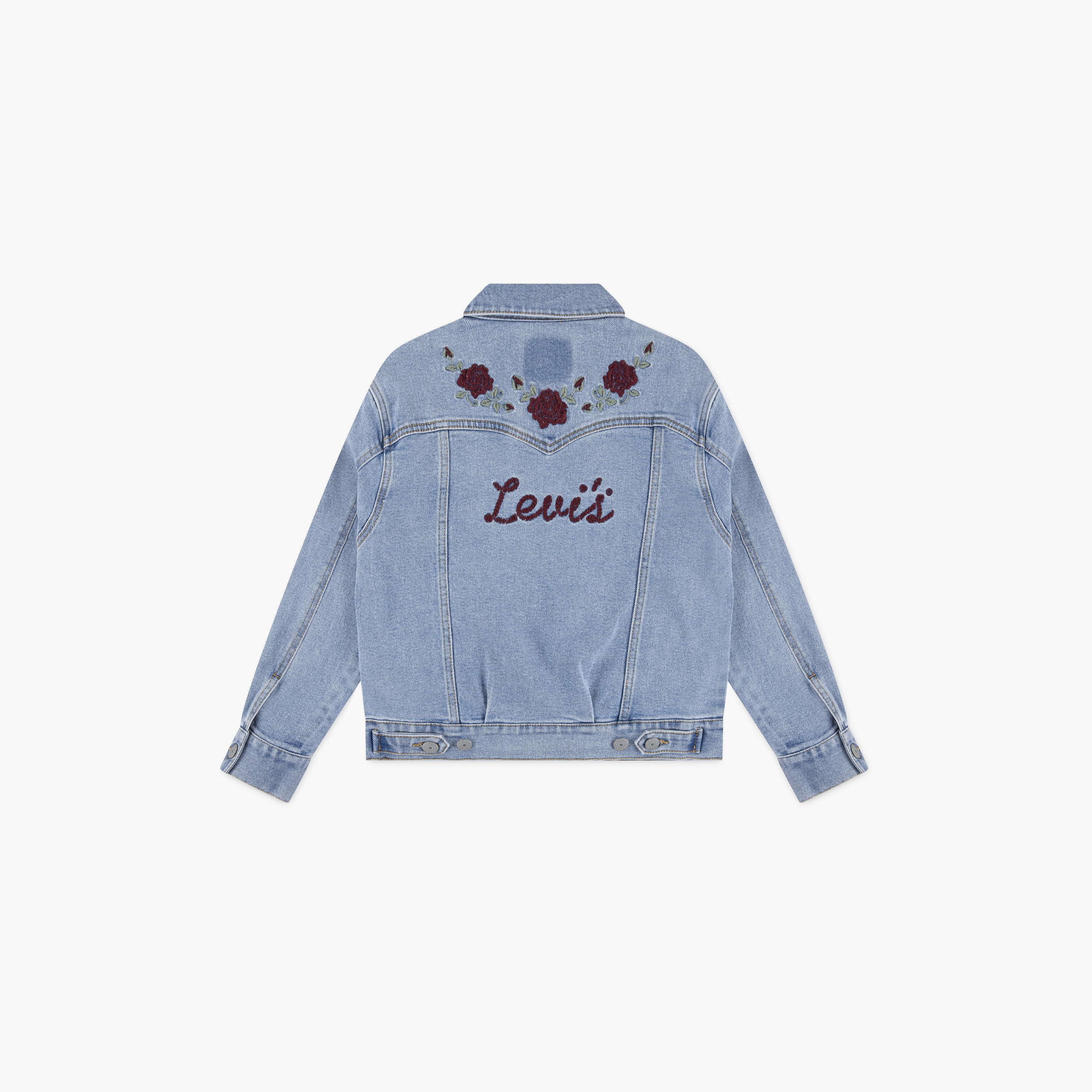 Levi’s Collared Neck Long Sleeves Floral Embroidered Sweatshirt-girls-clothing-winterwear-jacketsandcoats-image-2