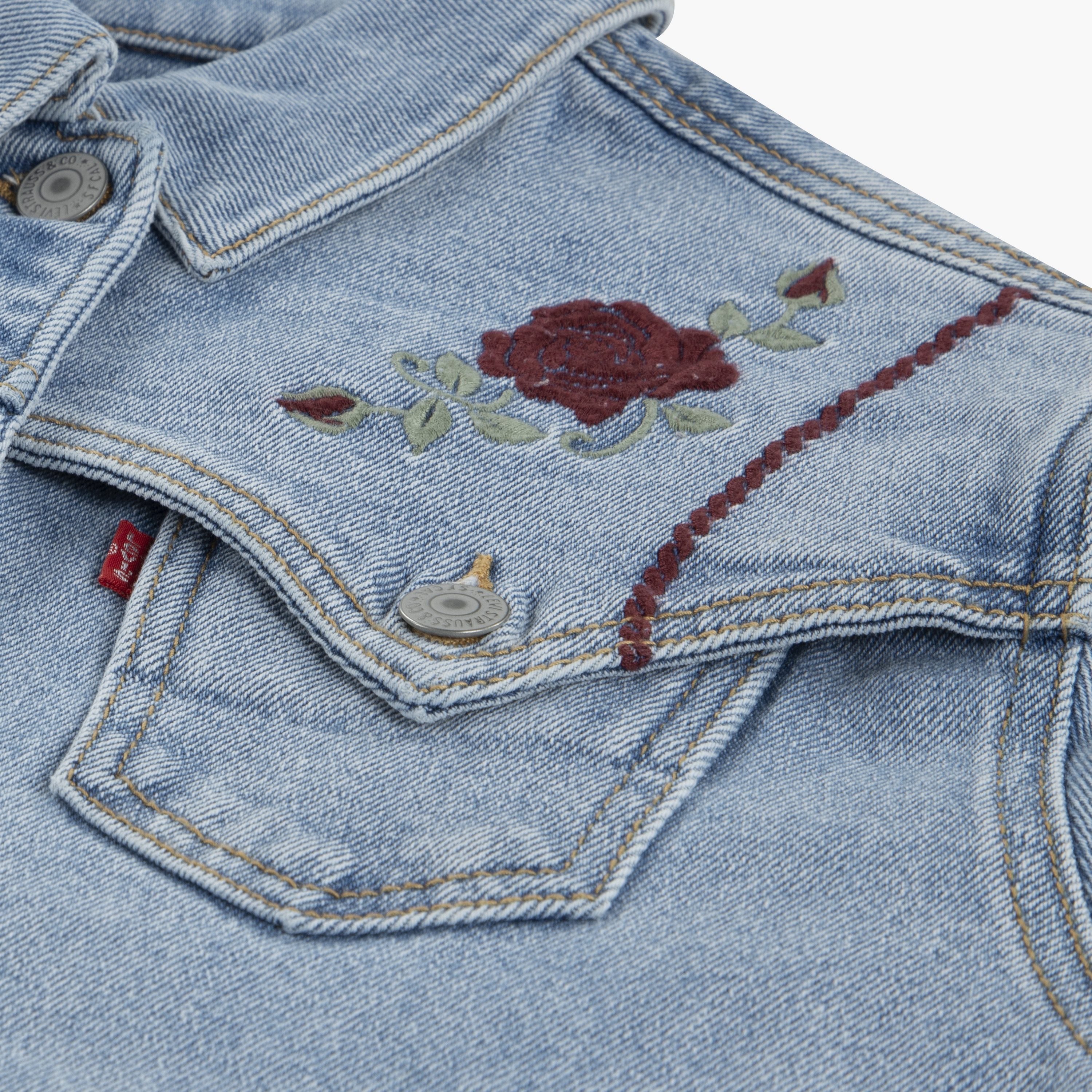 Levi’s Collared Neck Long Sleeves Floral Embroidered Sweatshirt-girls-clothing-winterwear-jacketsandcoats-image-6