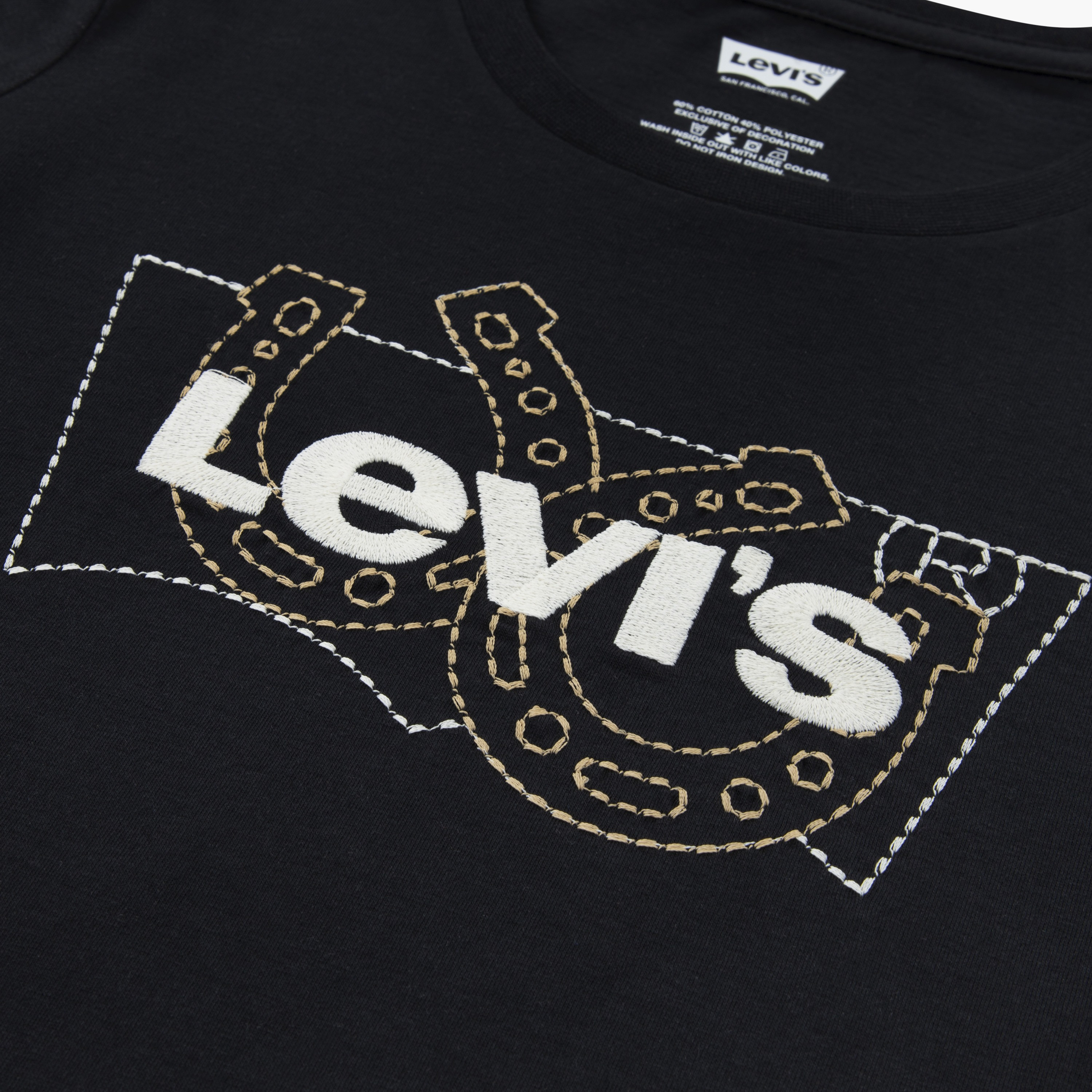 Levi’s Round Neck Long Sleeves Embroidered T-Shirt-girls-clothing-tshirts-image-3