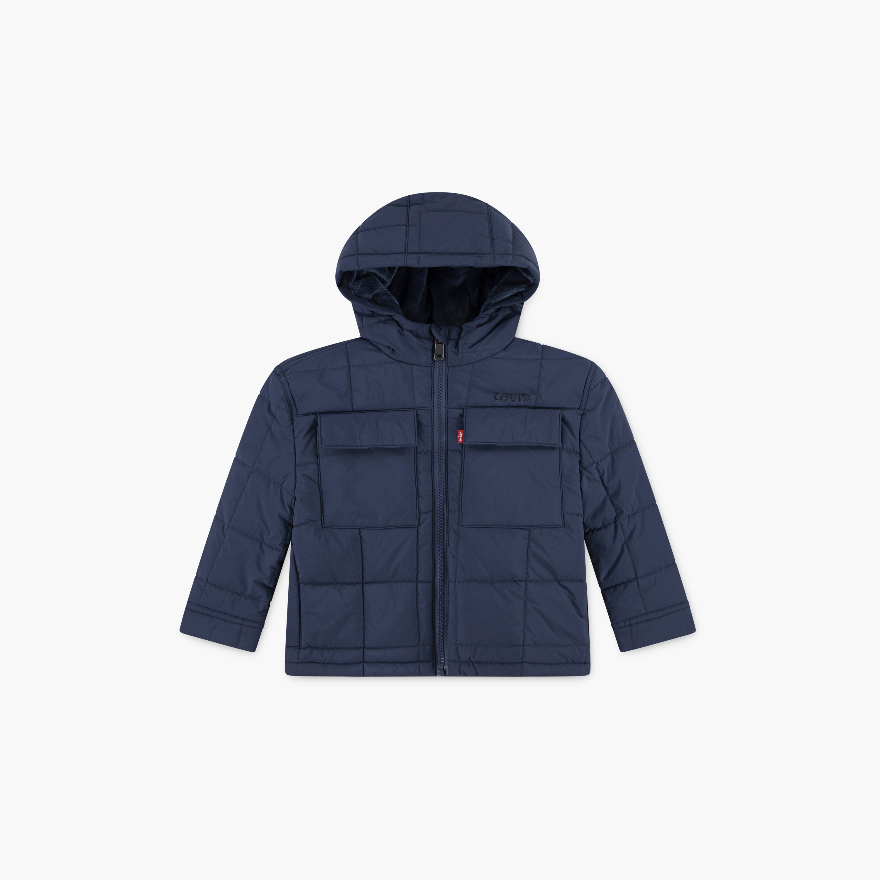 Levi’s Hooded Neck Boxy Fit Long Sleeves Solid Hoodie-girls-clothing-winterwear-jacketsandcoats-image-1