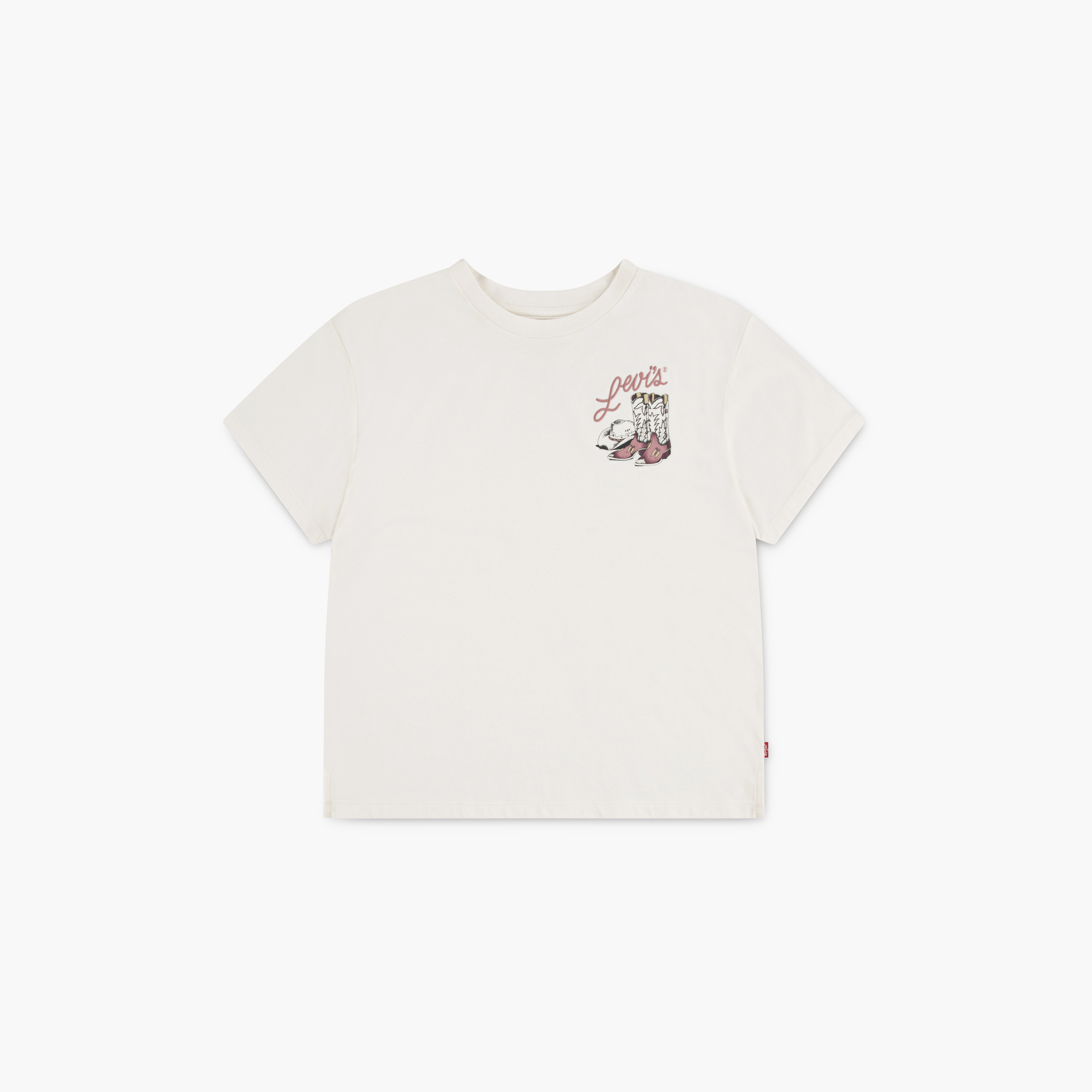 تي شيرت واسع بأكمام قصيرة وياقة مستديرة وطبعة-girls-clothing-tshirts-image-1
