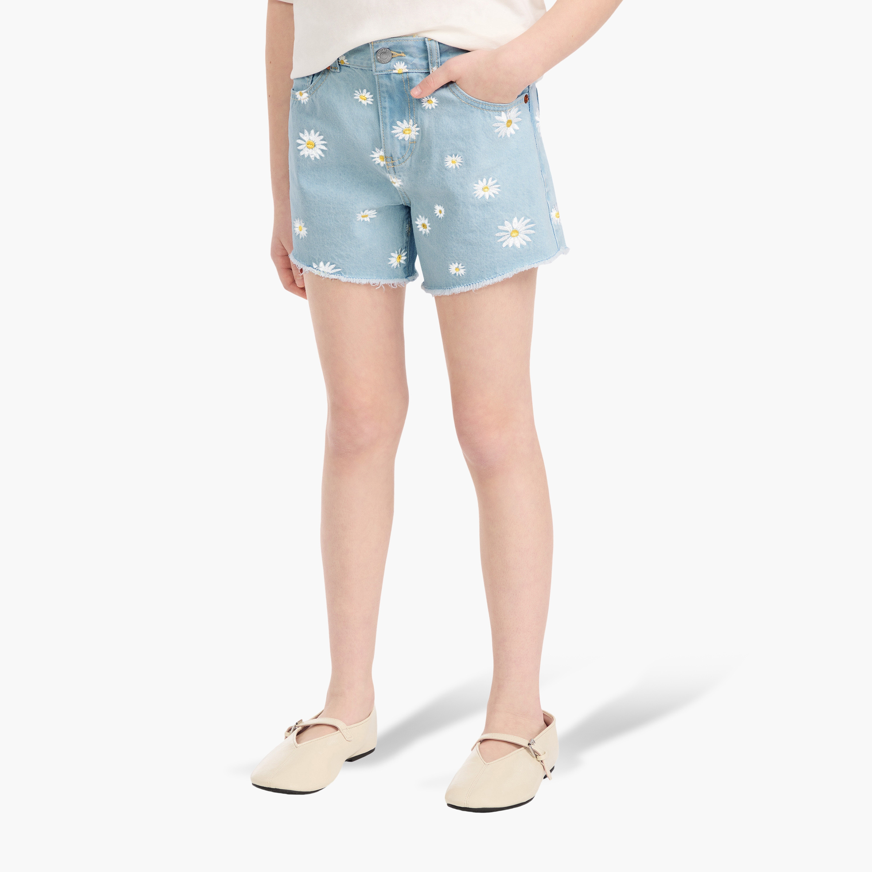Levi's LVG Daisy Denim A-Line Short-girls-clothing-bottoms-shorts-image-2
