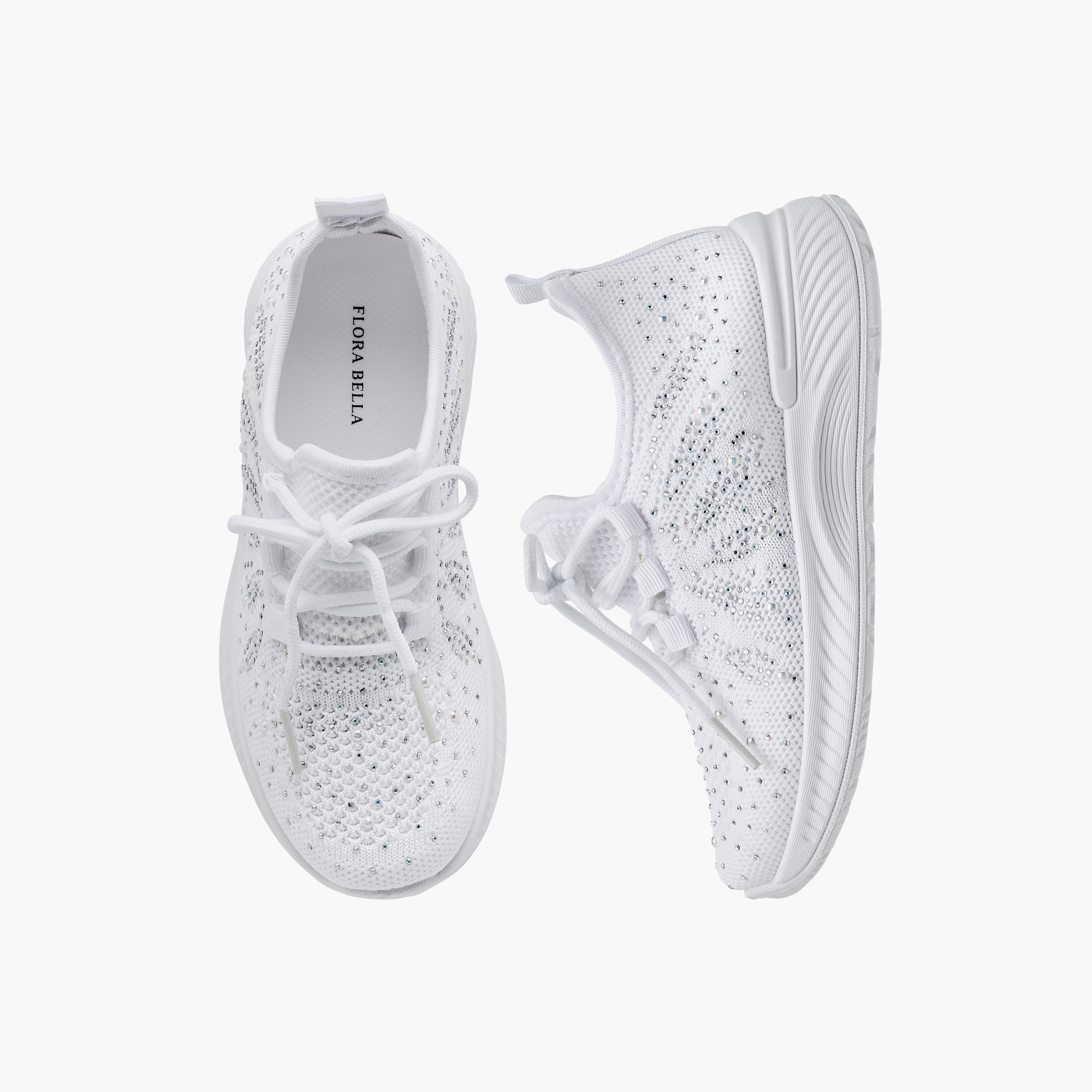 Flora Bella Embellished Slip-On Sneakers with Lace Detail-girls-shoes-sneakers-image-1