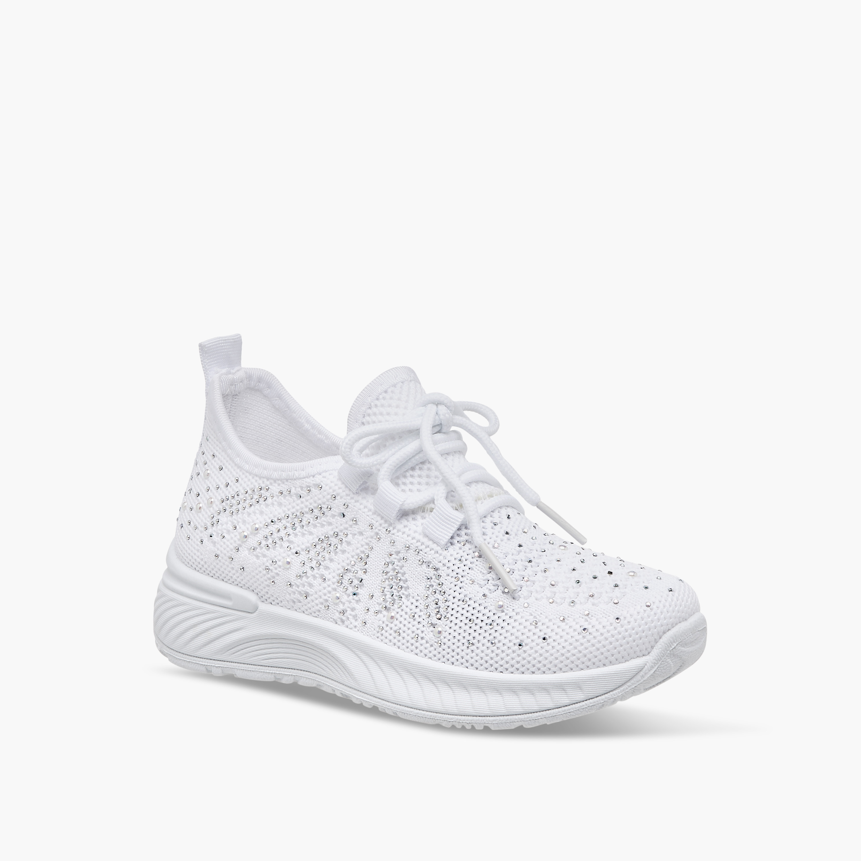 Flora Bella Embellished Slip-On Sneakers with Lace Detail-girls-shoes-sneakers-image-2