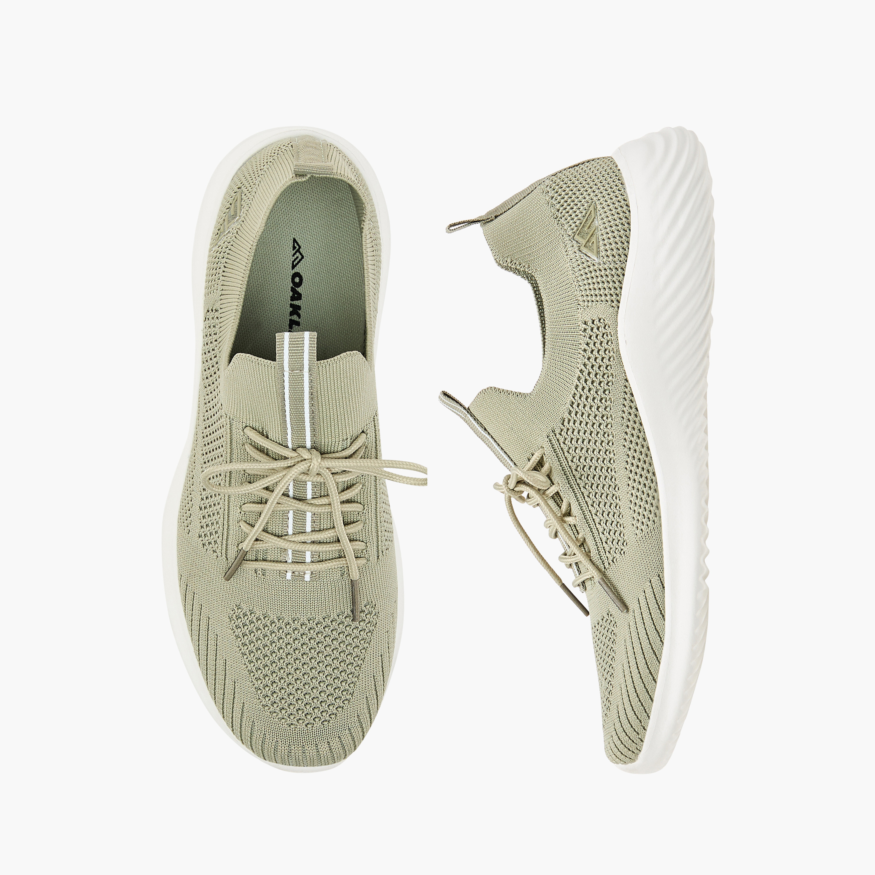 Oaklan by Shoexpress Textured Lace-Up Sports Shoes with Pull Tabs-sports-women-shoes-image-1