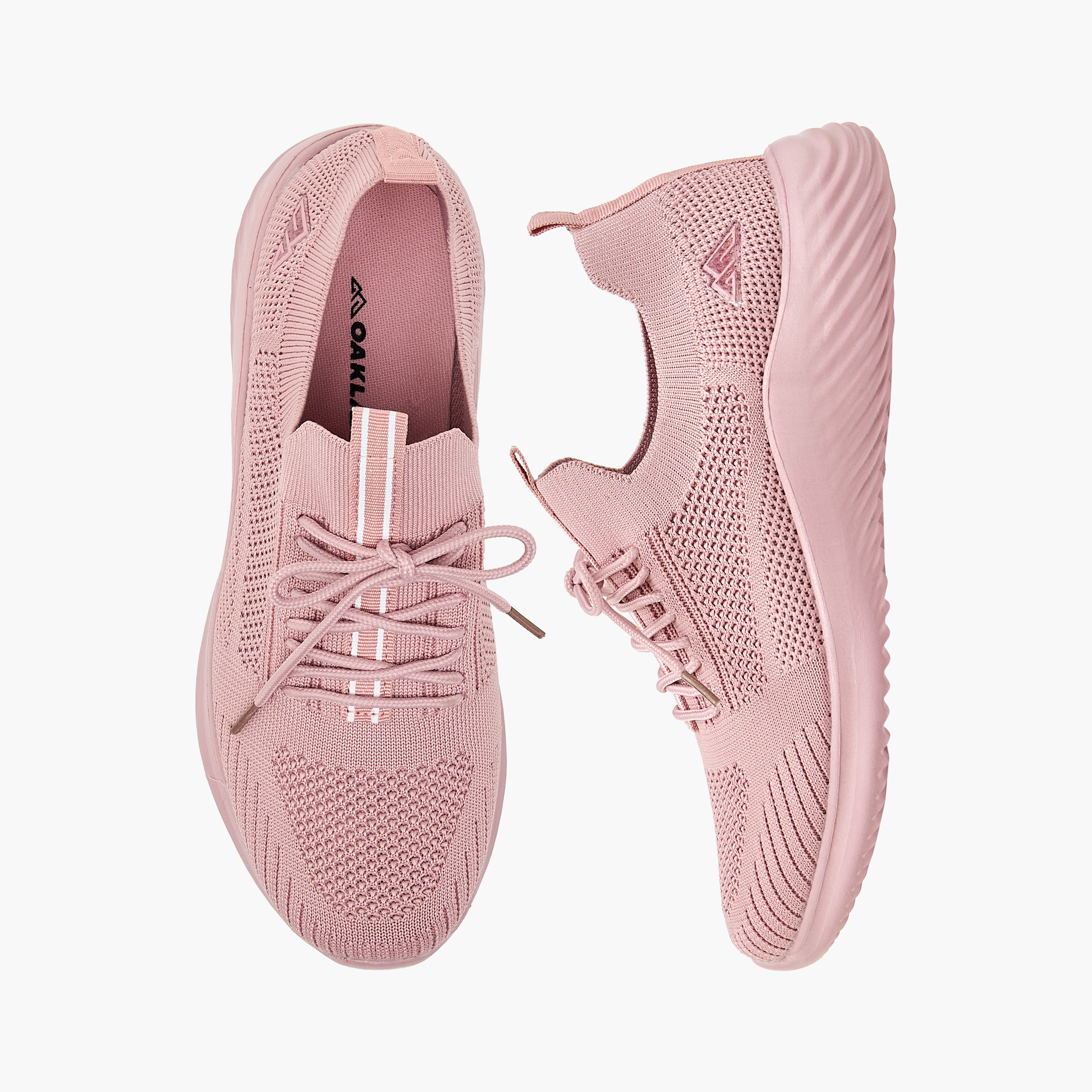 Oaklan by Shoexpress Textured Lace-Up Sports Shoes with Pull Tabs-women-shoes-sneakers-image-1