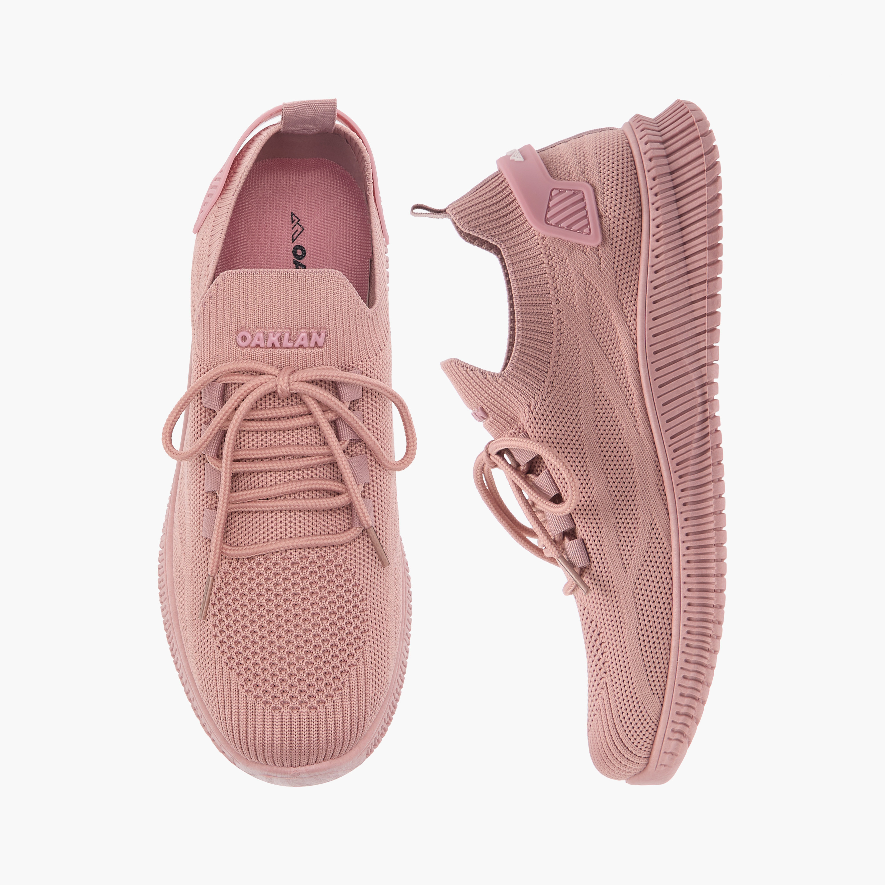 Oaklan by Shoexpress Textured Sneakers with Lace-Up Closure-sports-women-shoes-image-1
