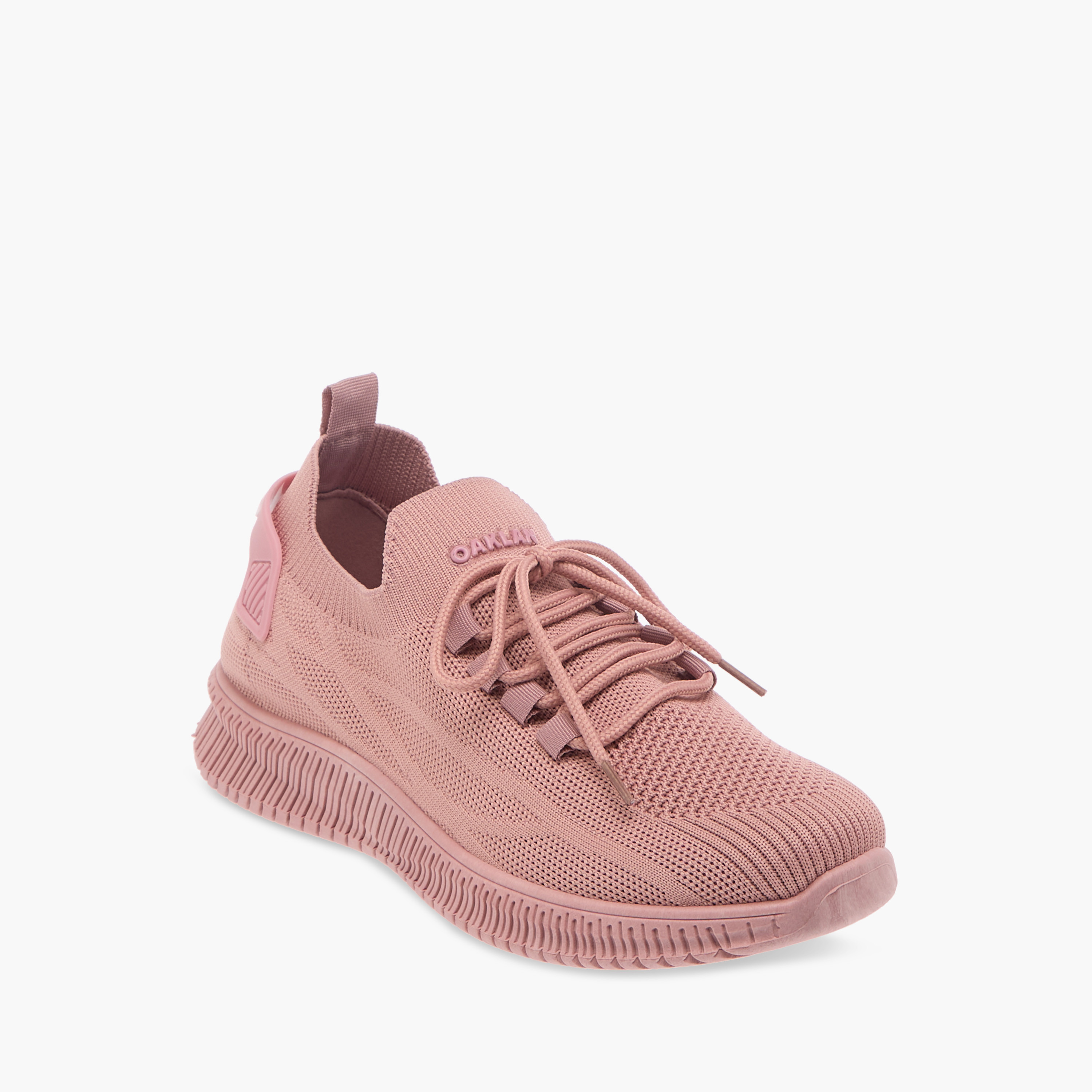 Oaklan by Shoexpress Textured Sneakers with Lace-Up Closure-sports-women-shoes-image-2