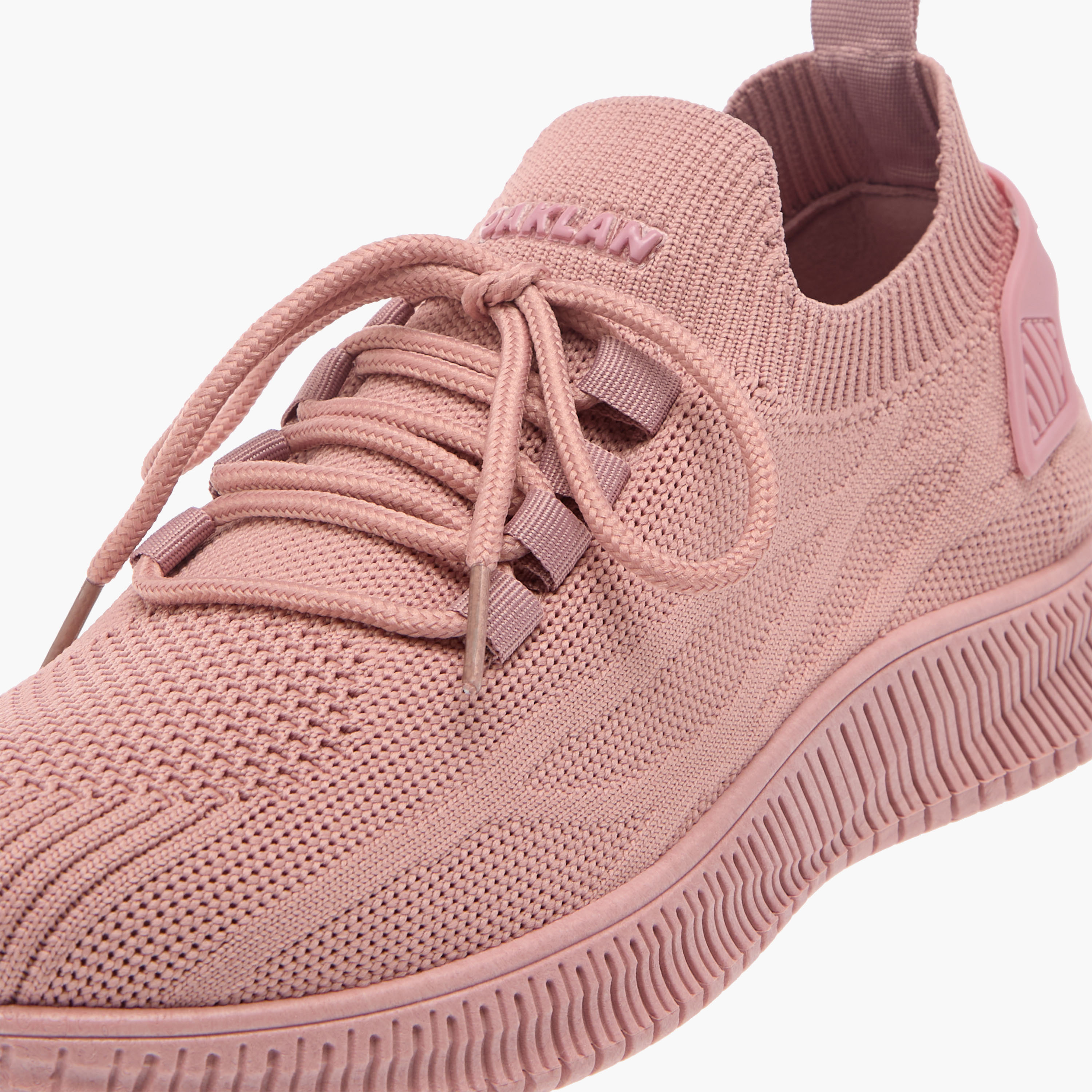 Oaklan by Shoexpress Textured Sneakers with Lace-Up Closure-sports-women-shoes-image-4