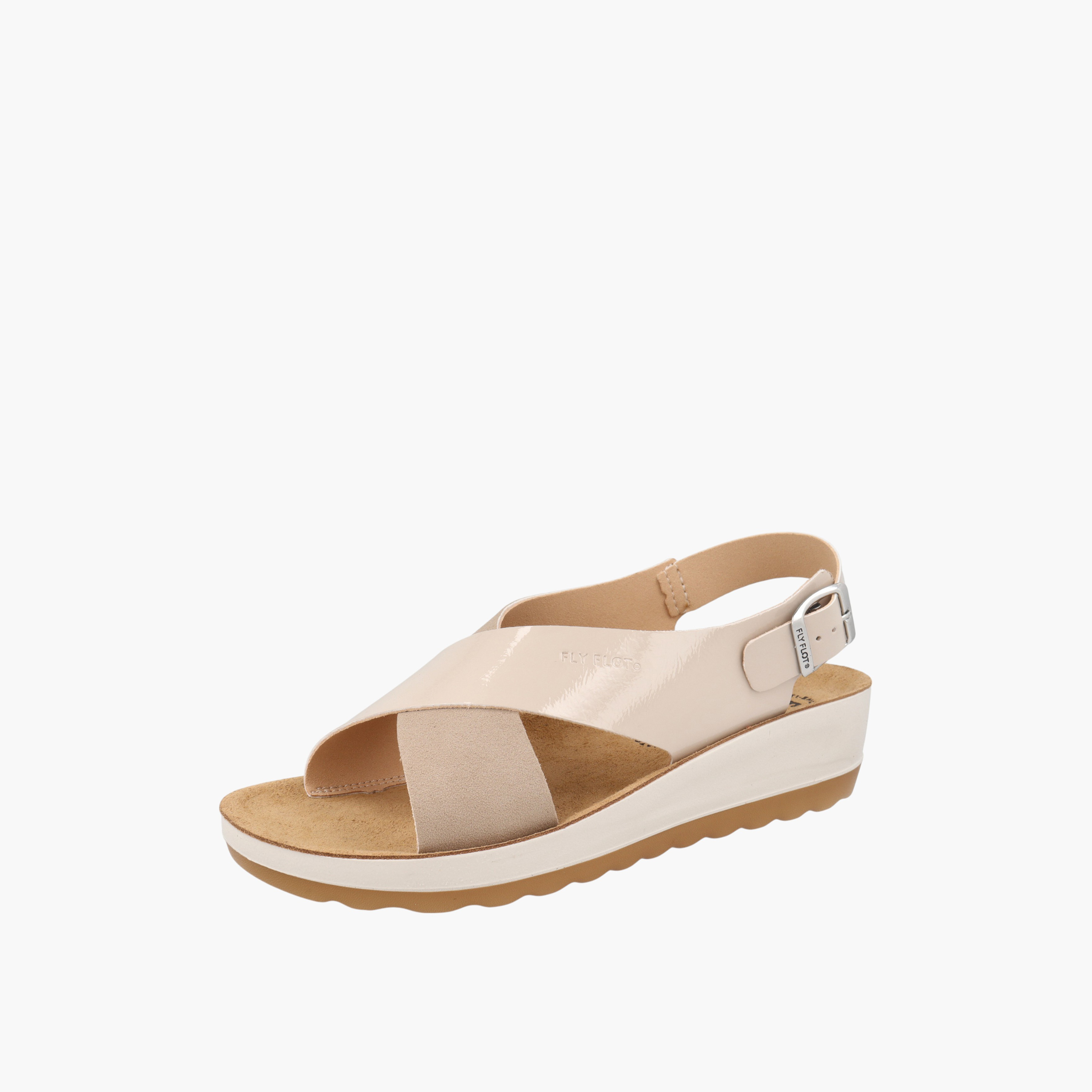 FlyFlot Cross Strap Sandals with Wedge Heels and Buckle Closure-women-shoes-sandals-heeled-image-1