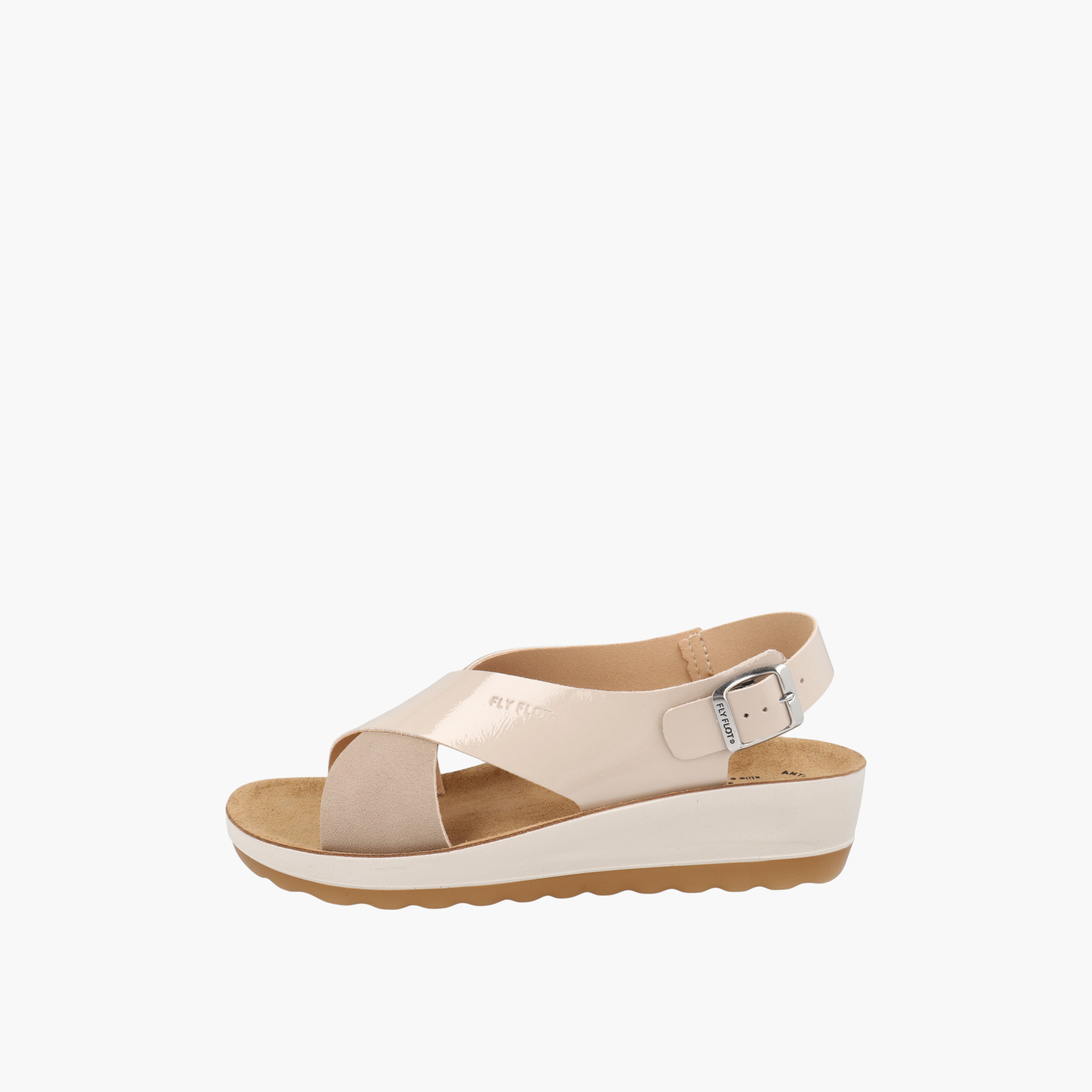 FlyFlot Cross Strap Sandals with Wedge Heels and Buckle Closure-women-shoes-sandals-heeled-image-2