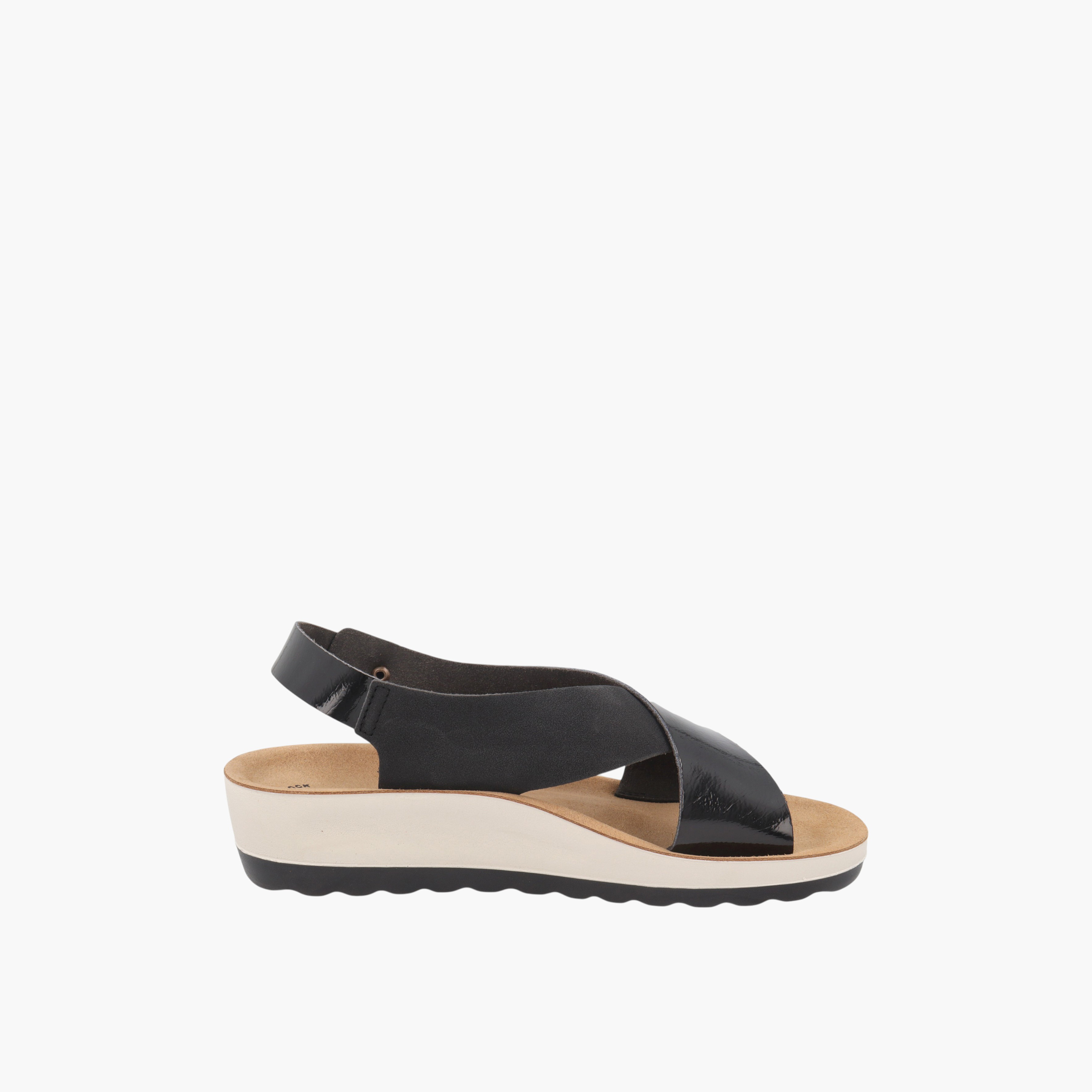 FlyFlot Solid Cross Strap Sandals with Buckle Closure and Wedge Heels-women-shoes-sandals-heeled-image-2