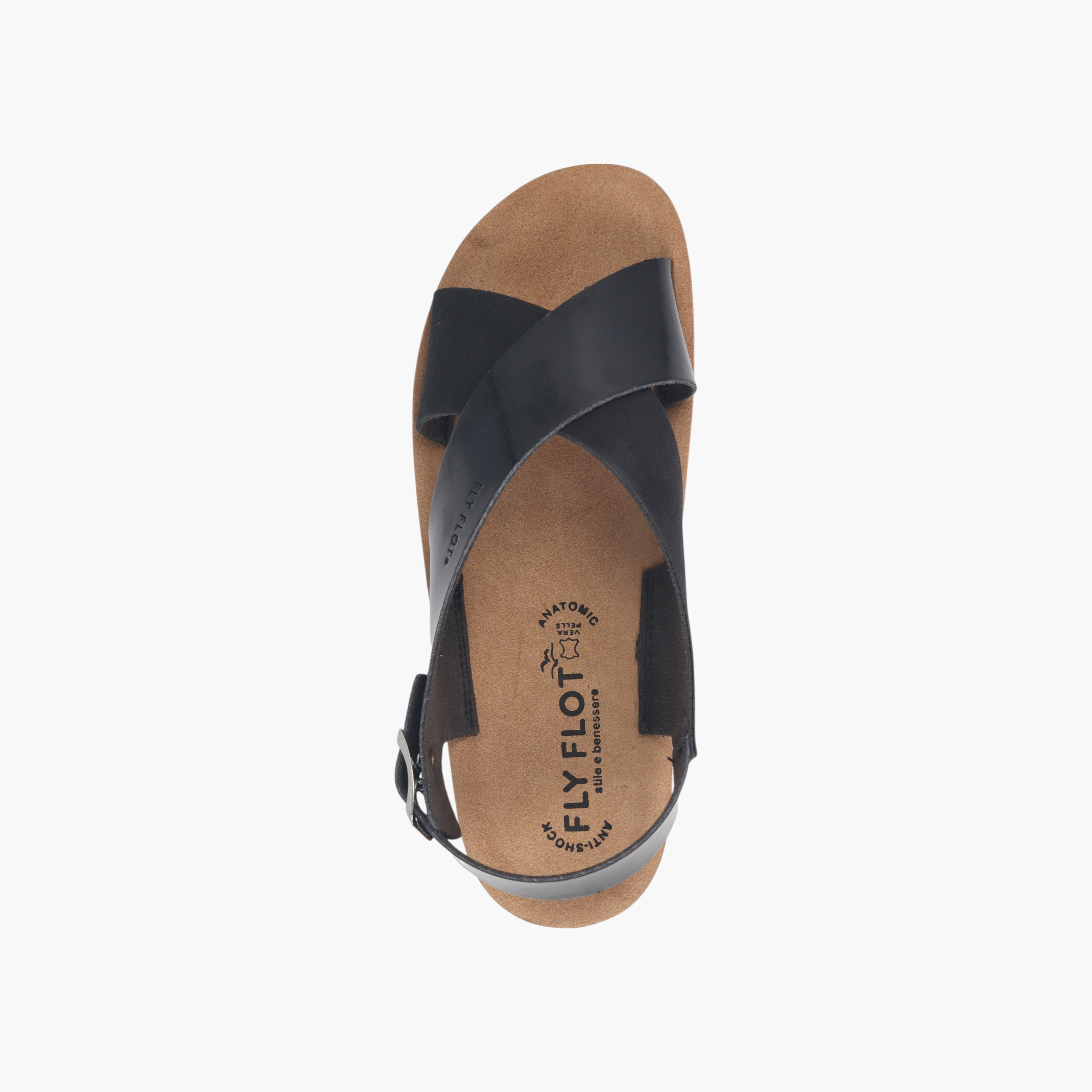 FlyFlot Solid Cross Strap Sandals with Buckle Closure and Wedge Heels-women-shoes-sandals-heeled-image-3