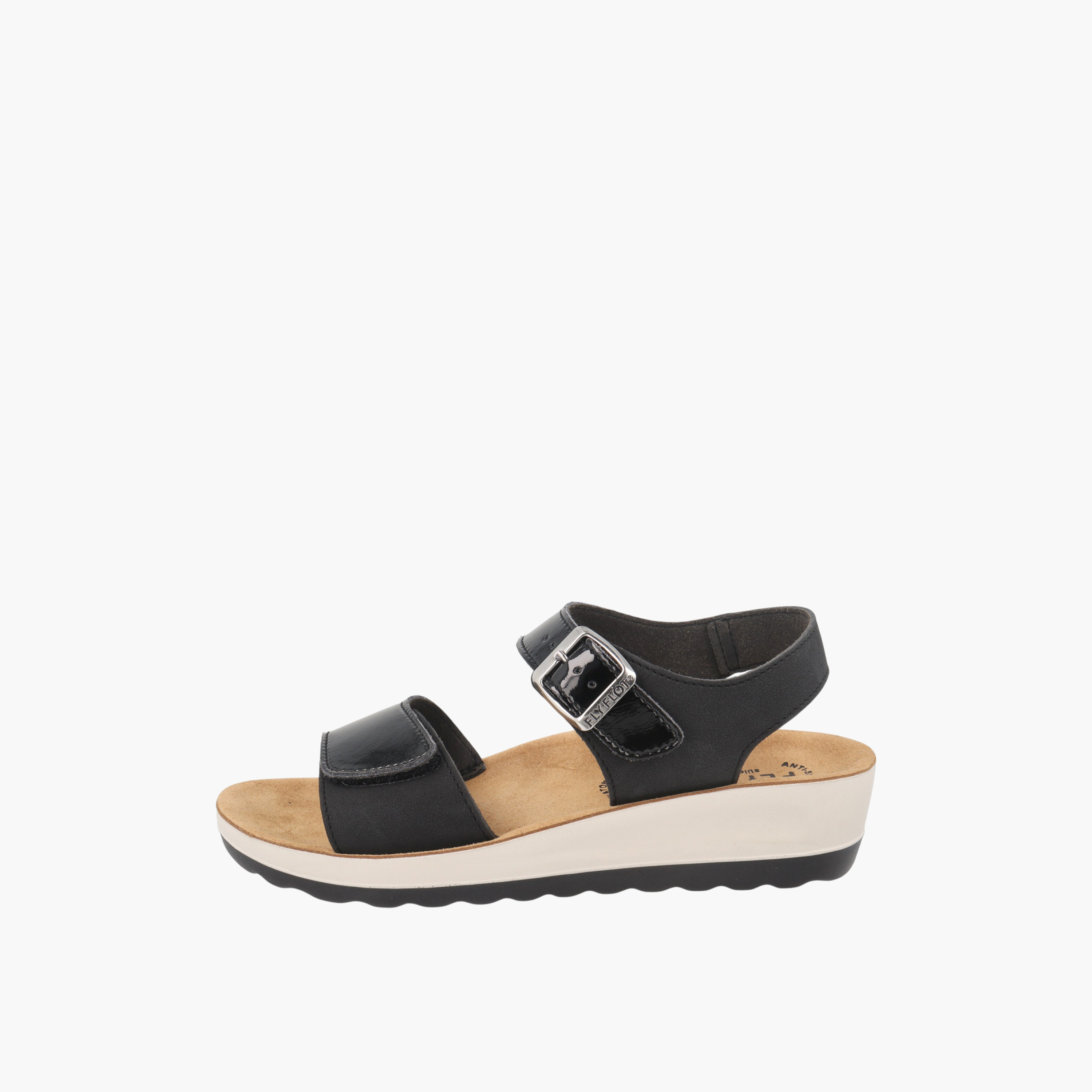 FlyFlot Solid Strap Sandals with Wedge Heels and Buckle Closure-women-shoes-sandals-heeled-image-4