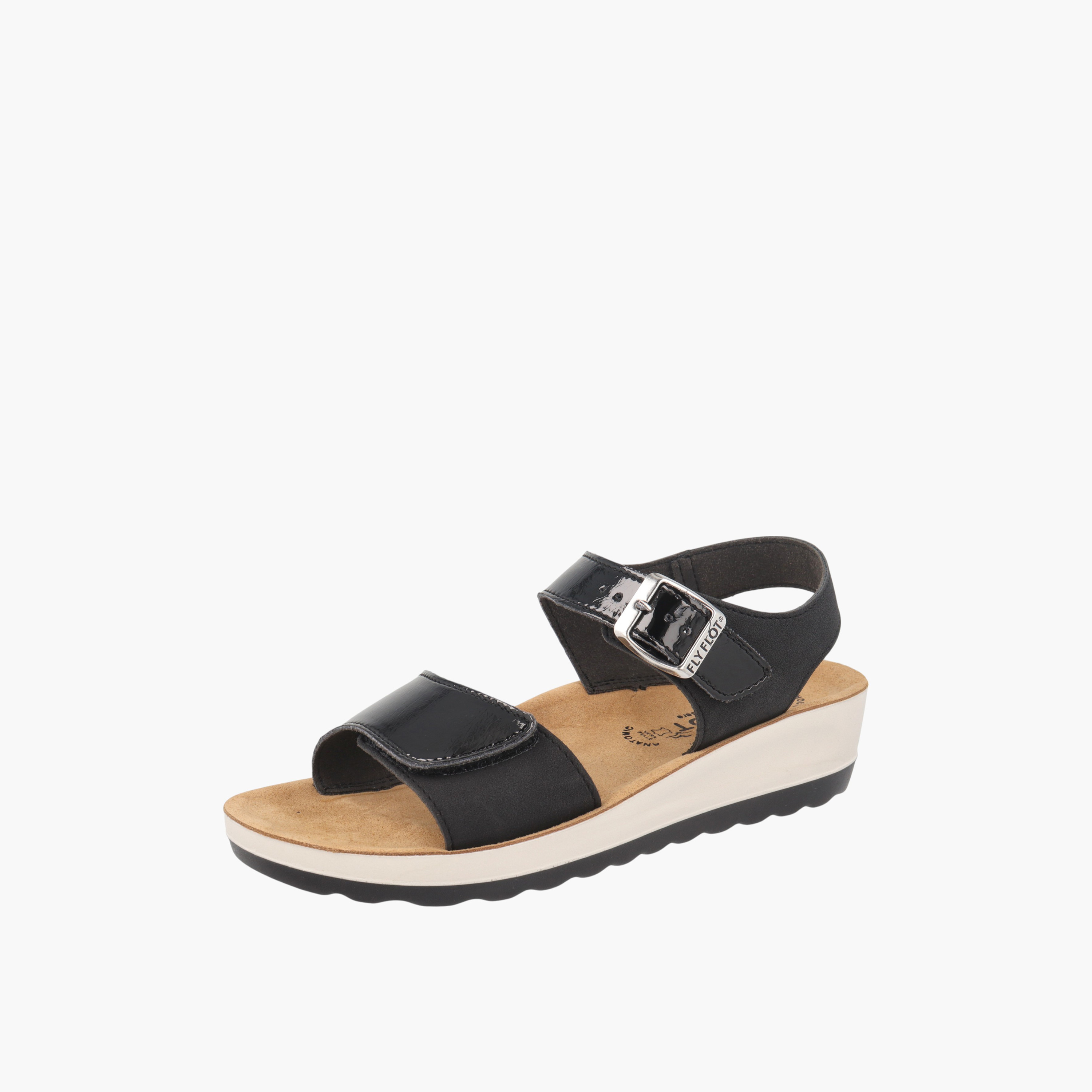 FlyFlot Solid Strap Sandals with Wedge Heels and Buckle Closure-women-shoes-sandals-heeled-image-5