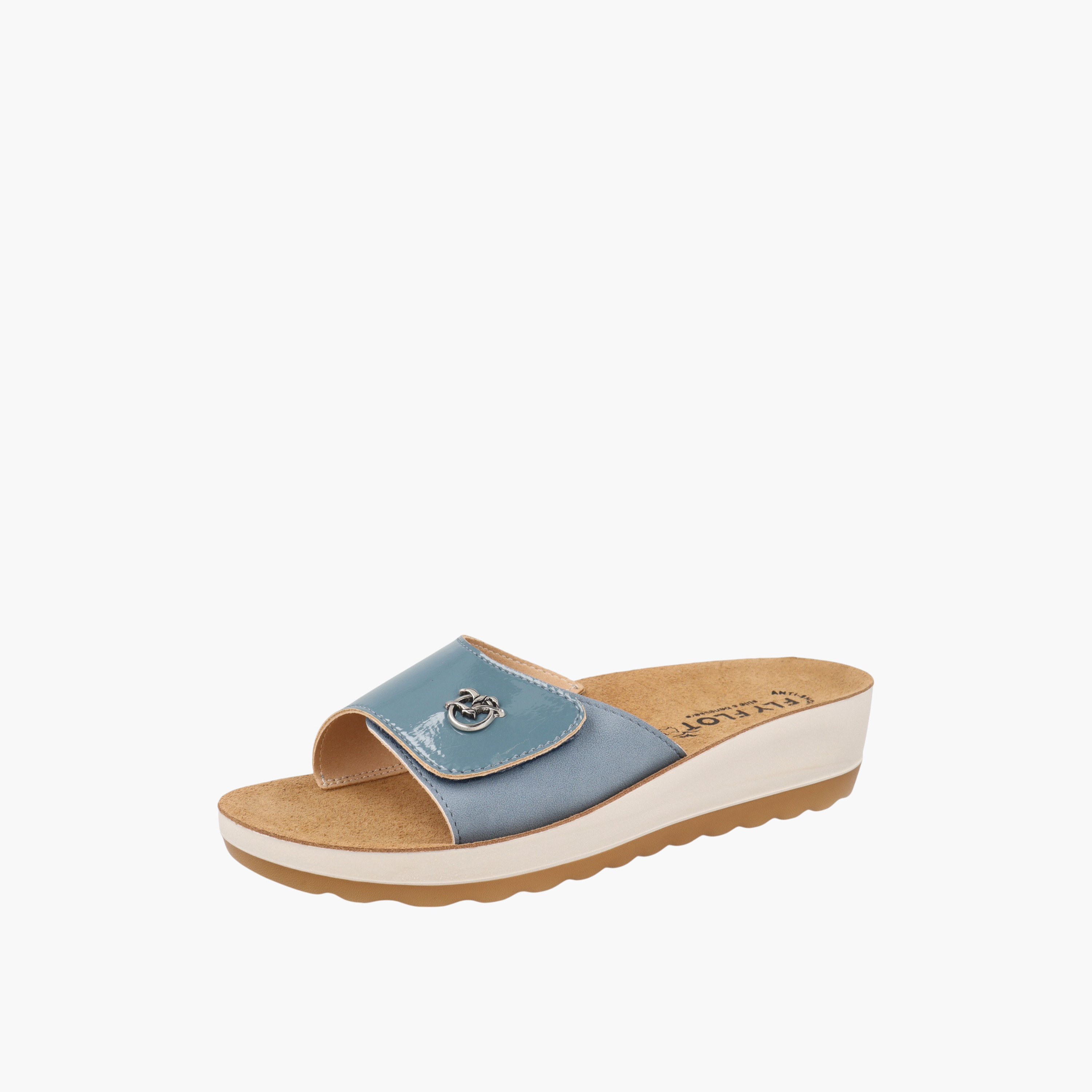 صندل سهل الارتداء بكعب ويدج وزينة شعار من فلاي فلوت-women-shoes-sandals-heeled-image-1