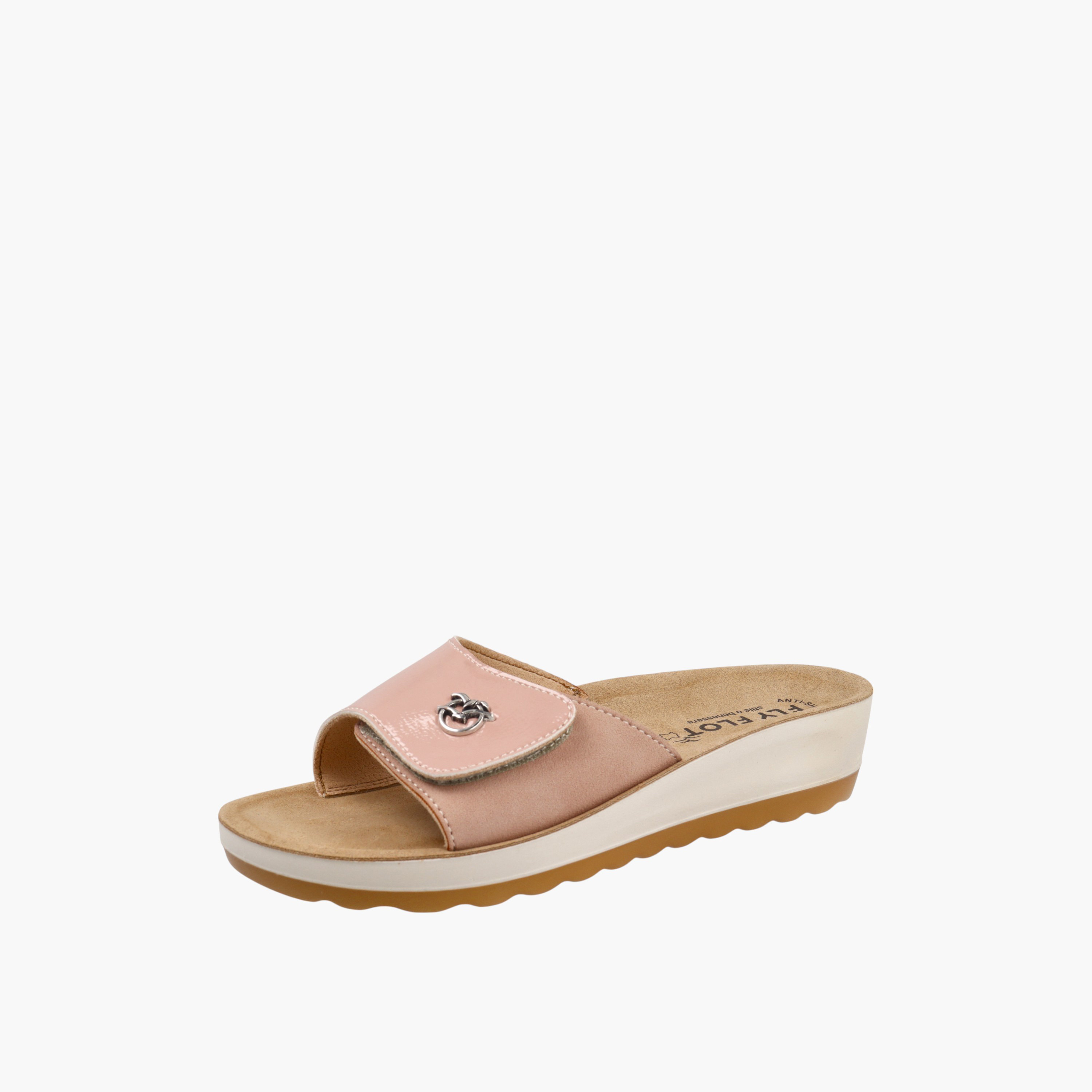 FlyFlot Logo Accent Slip-On Sandals with Wedge Heels-women-shoes-sandals-heeled-image-1