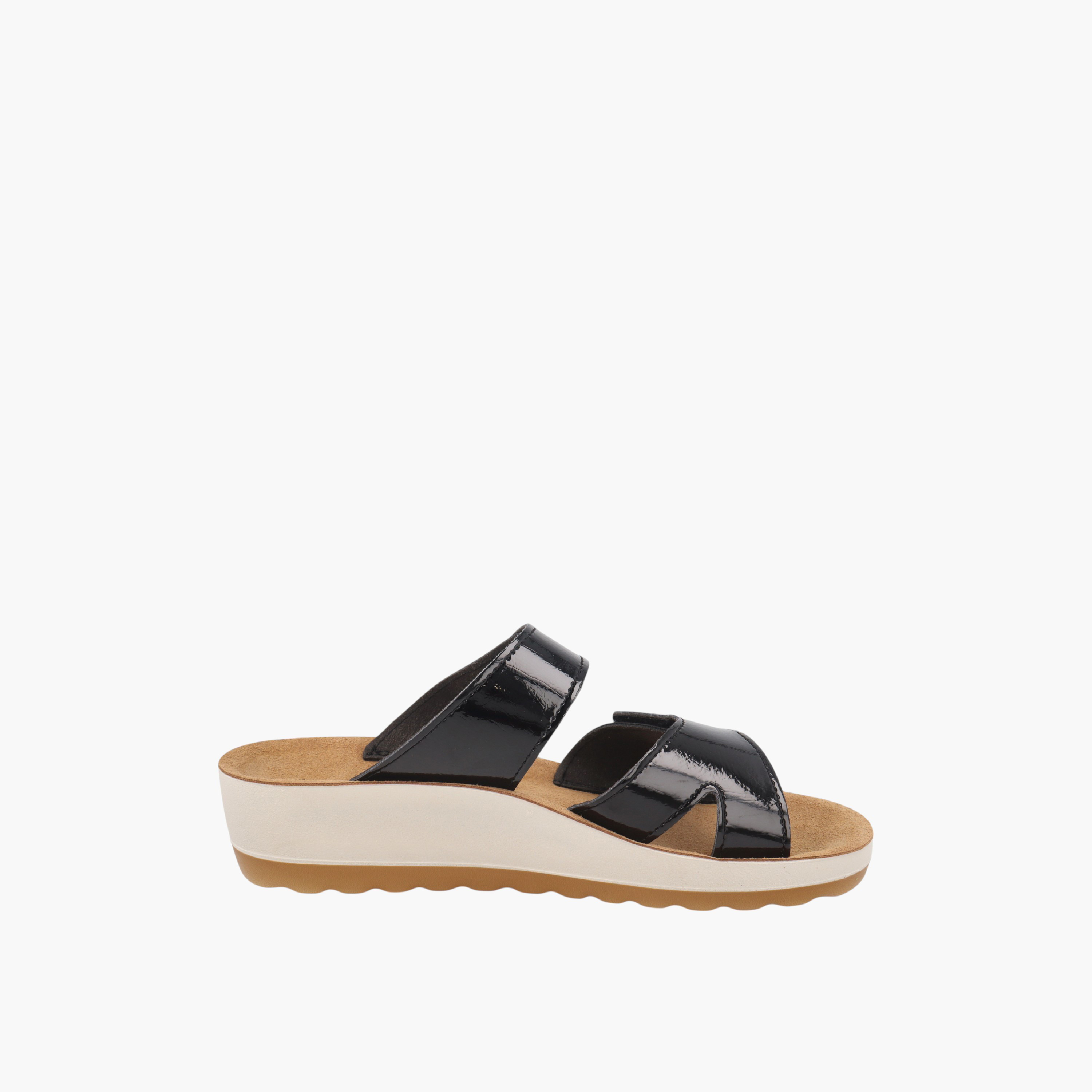 FlyFlot Logo Accent Slip-On Sandals with Wedge Heels-women-shoes-sandals-heeled-image-2