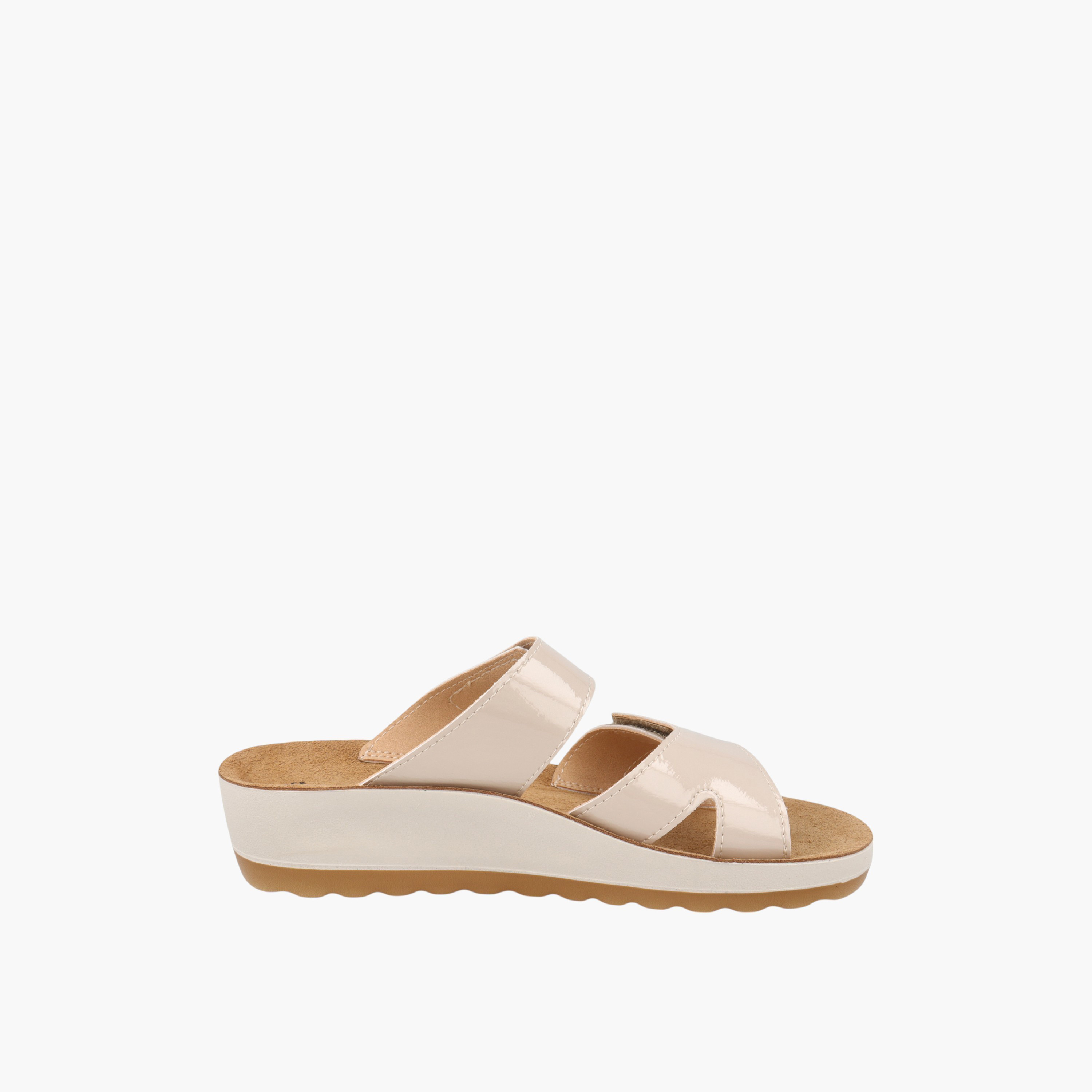 FlyFlot Logo Accent Slip-On Sandals with Wedge Heels-women-shoes-sandals-heeled-image-2