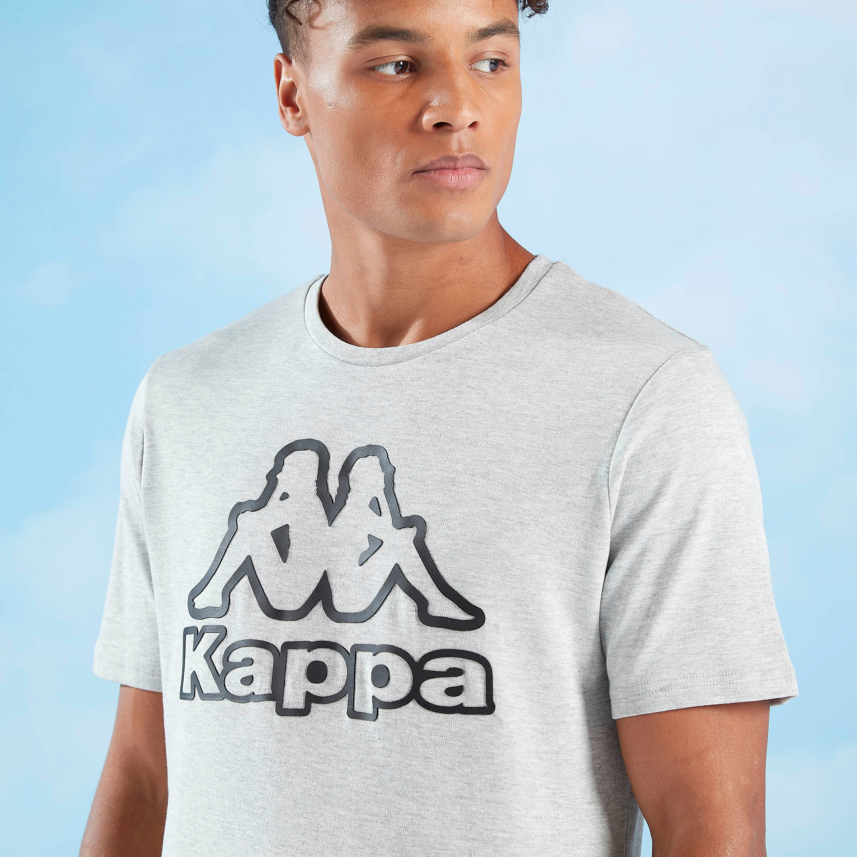 Buy Men s Kappa Printed T shirt with Round Neck and Short Sleeves Online Centrepoint Bahrain