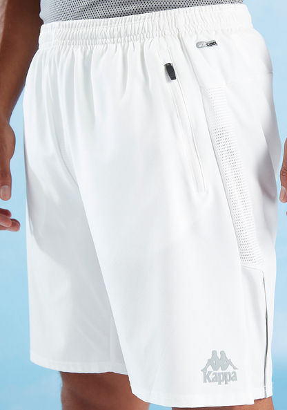 Kappa Solid Mid-Rise Shorts with Pockets and Elasticised Waistband