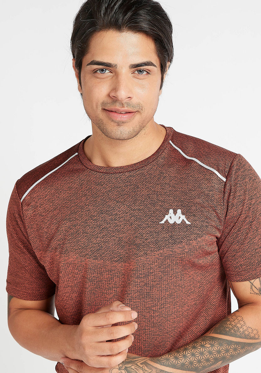 Kappa Printed Crew Neck T-shirt with Short Sleeves-T Shirts & Vests-image-2