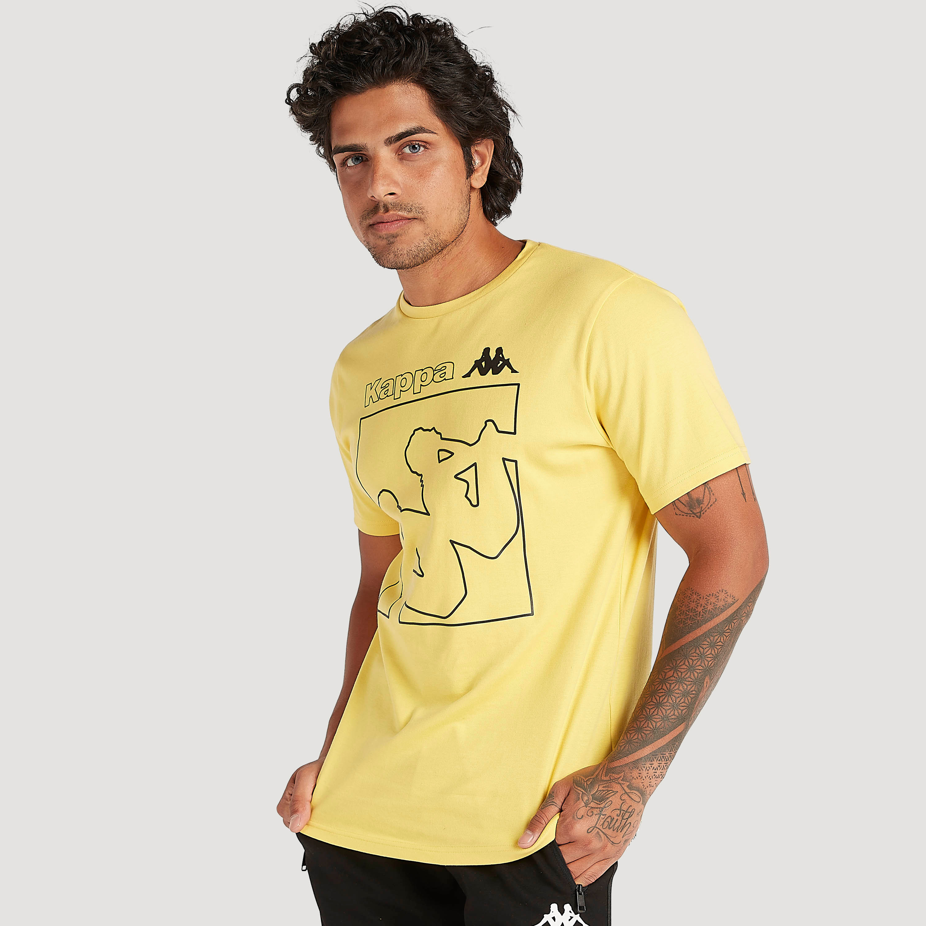 Yellow kappa sales t shirt