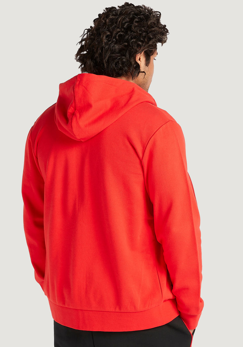 Kappa Printed Zip Through Hooded Jacket with Long Sleeves-Hoodies and Sweatshirts-image-3