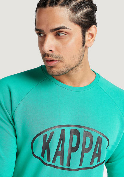 Kappa Printed Crew Neck Sweatshirt with Long Sleeves-Hoodies and Sweatshirts-image-2