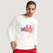 Kappa Printed Crew Neck Sweatshirt with Long Sleeves-Hoodies and Sweatshirts-thumbnailMobile-0