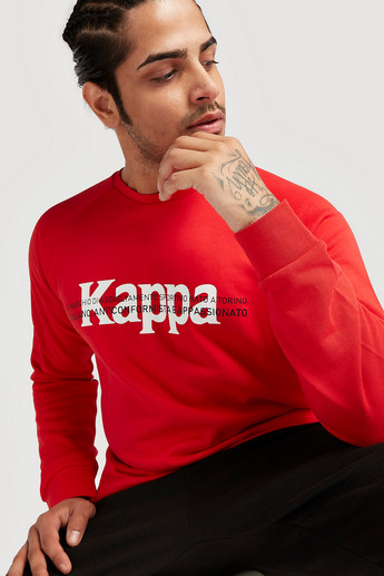 Kappa Sustainable Printed Crew Neck Sweatshirt with Long Sleeves
