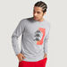 Kappa Printed Crew Neck Sweatshirt with Long Sleeves-Hoodies and Sweatshirts-thumbnailMobile-0