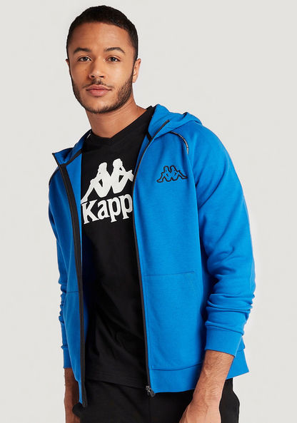 Kappa Zip Through Hooded Jacket with Long Sleeves and Pockets