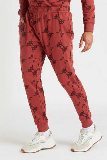 Sustainable Kappa Printed Joggers with Elasticated Waist and Pockets