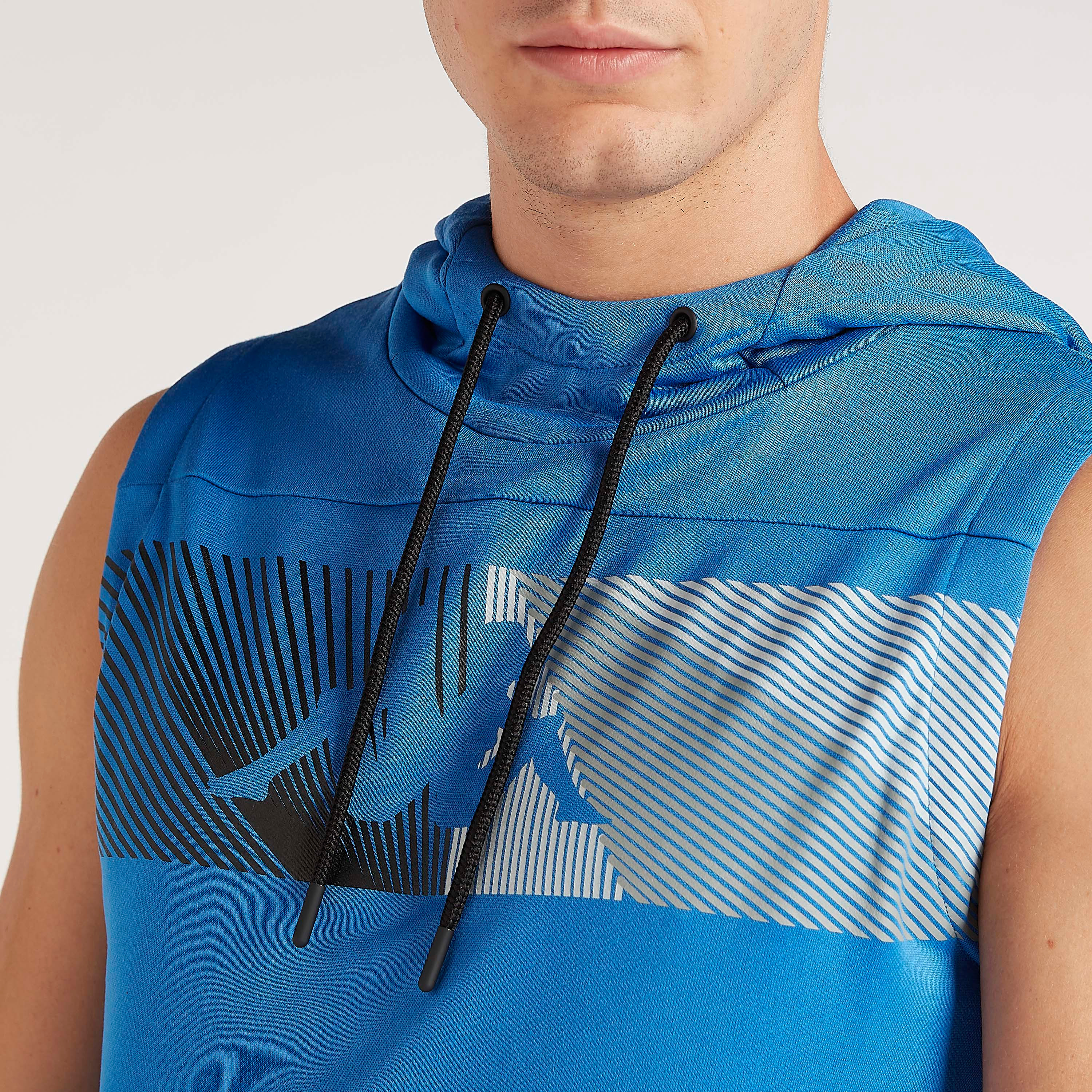 Kappa Printed Sleeveless Hoodie with Kangaroo Pocket-men-winterwear-hoodiesandsweatshirts-image-3